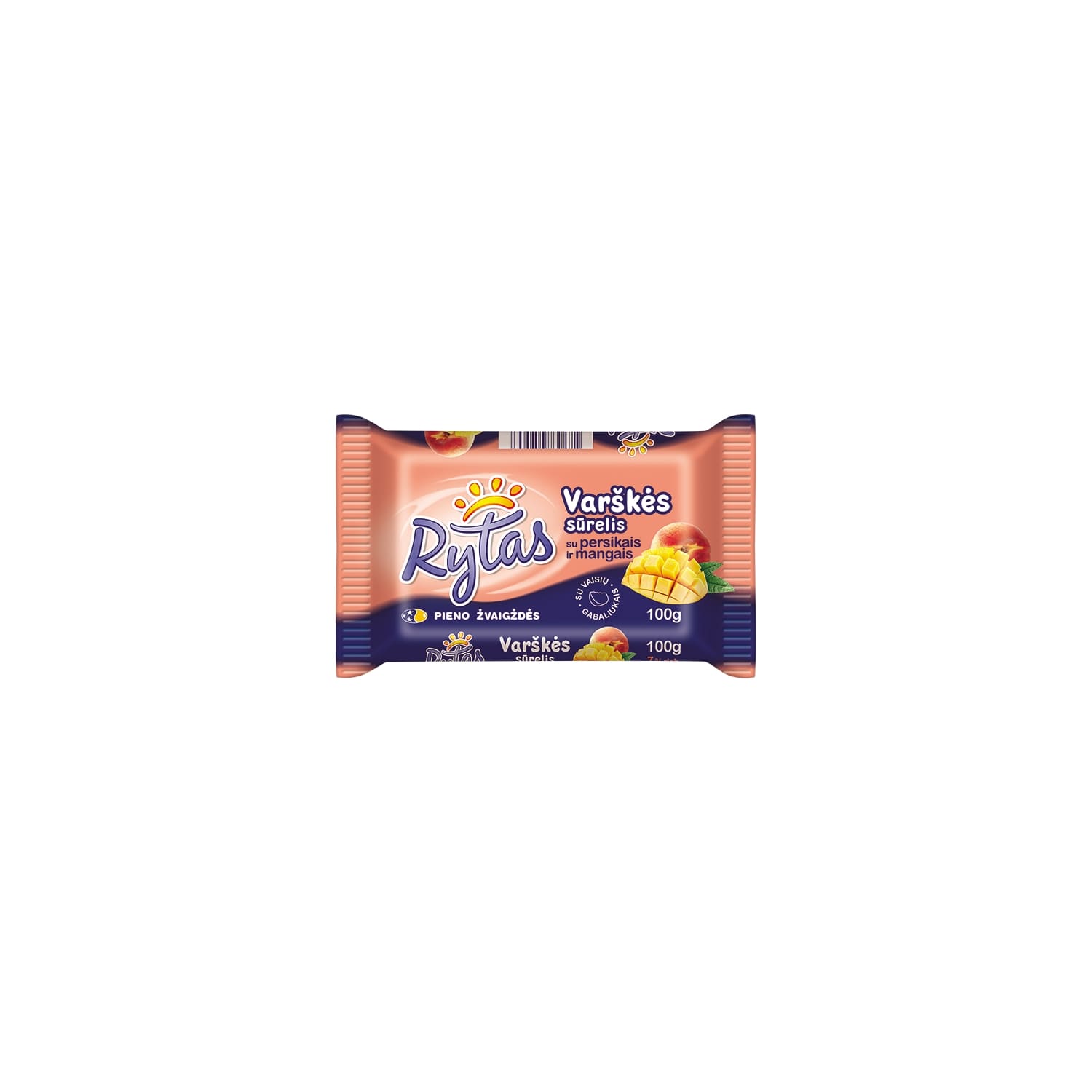 Творожный сыр с персиками и манго RYTAS, 7%, 100 г