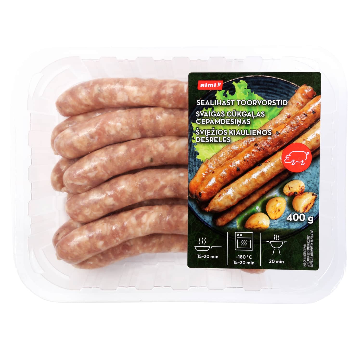 Šviežios kiaulienos dešrelės RIMI, 400 g
