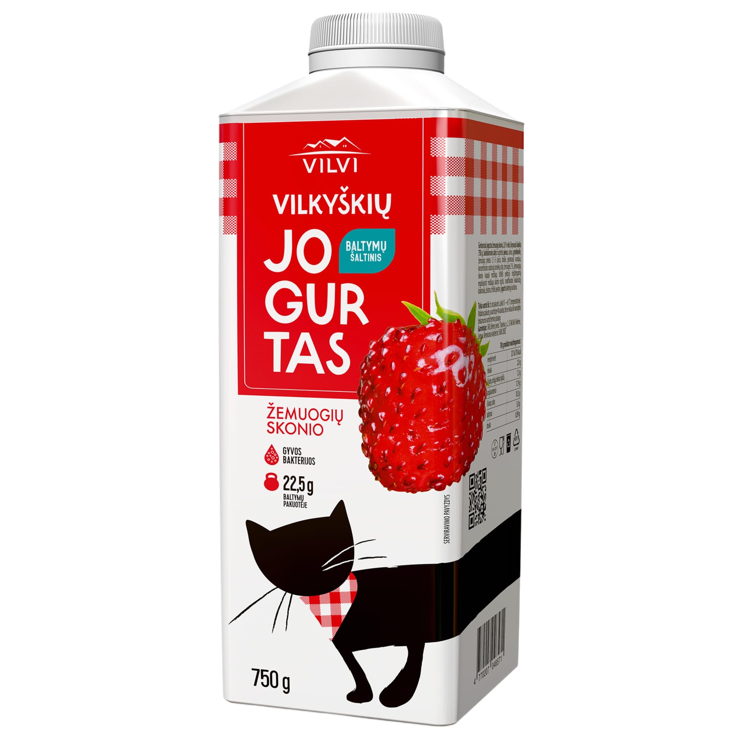 Strawberry flavored yogurt VILVI, 2 %, 750 g