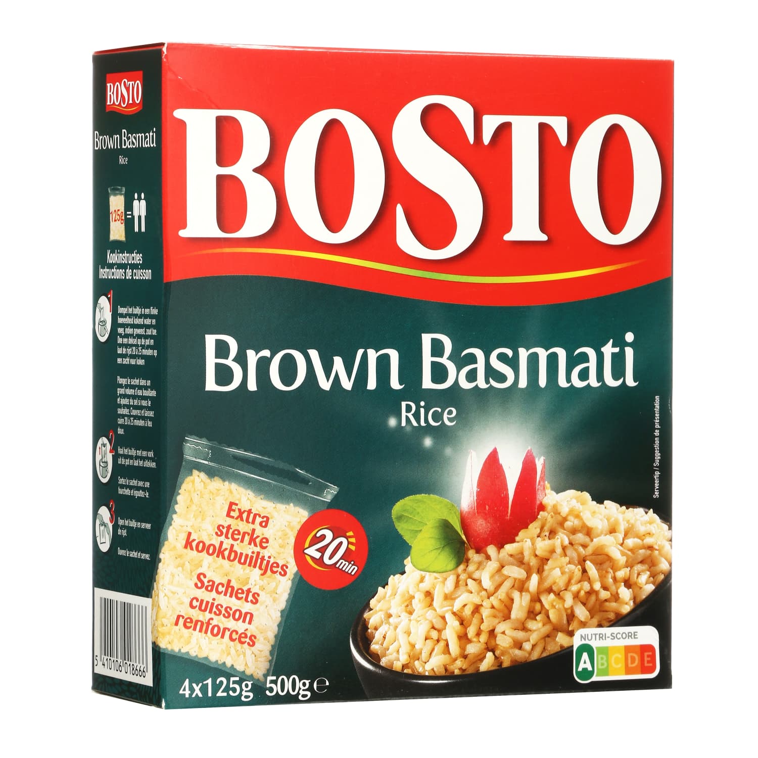 Rudieji BASMATI ryžiai BOSTO, 4 x 125 g