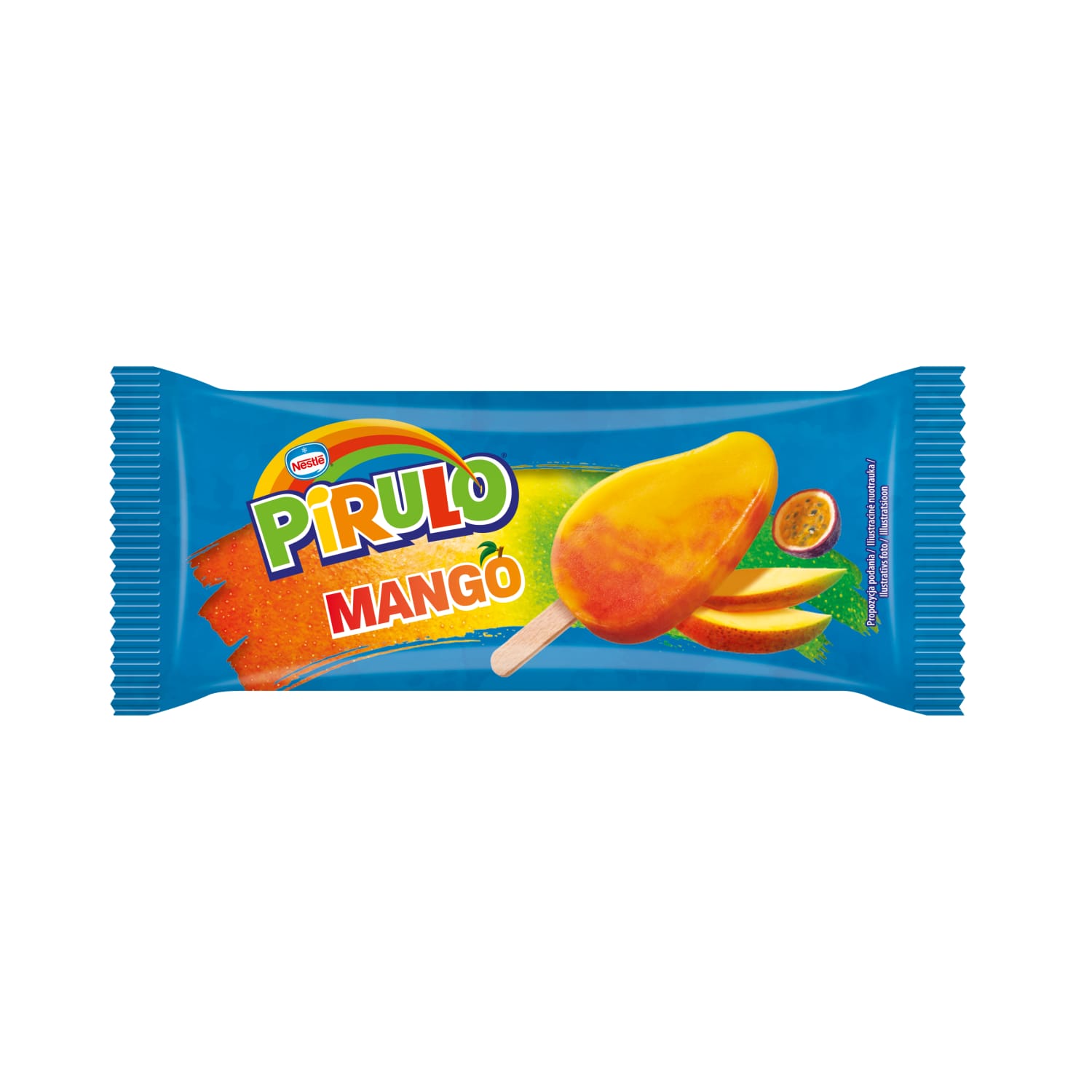Mango and passion fruit eating ice cream PIRULO, 65 g