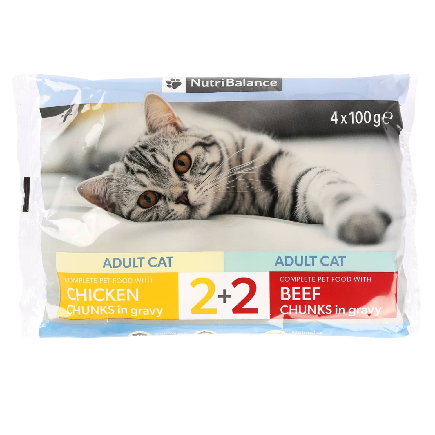 Kačių ėd. NUTRIBALANCE, viš., jaut. 4 x 100 g