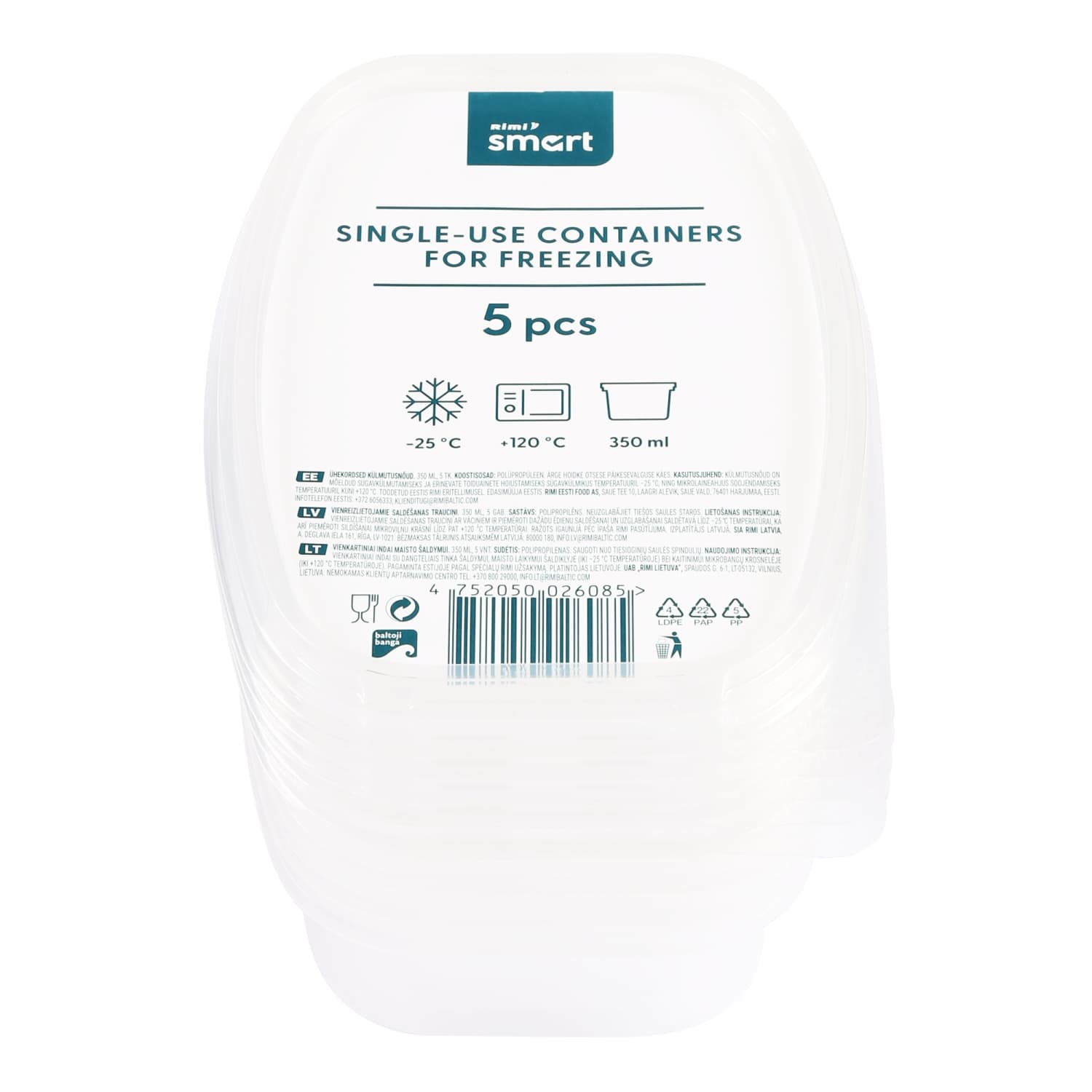Vienk.indai maist.šald.350 ml,5vnt RIMI SMART