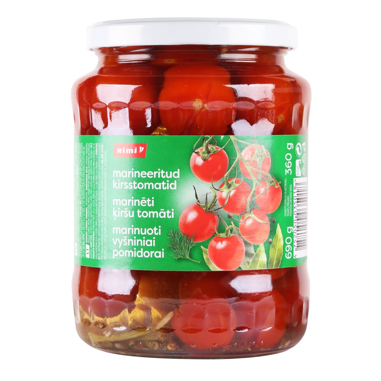 Mar. vyšniniai pomidorai RIMI, 690 g / 360 g