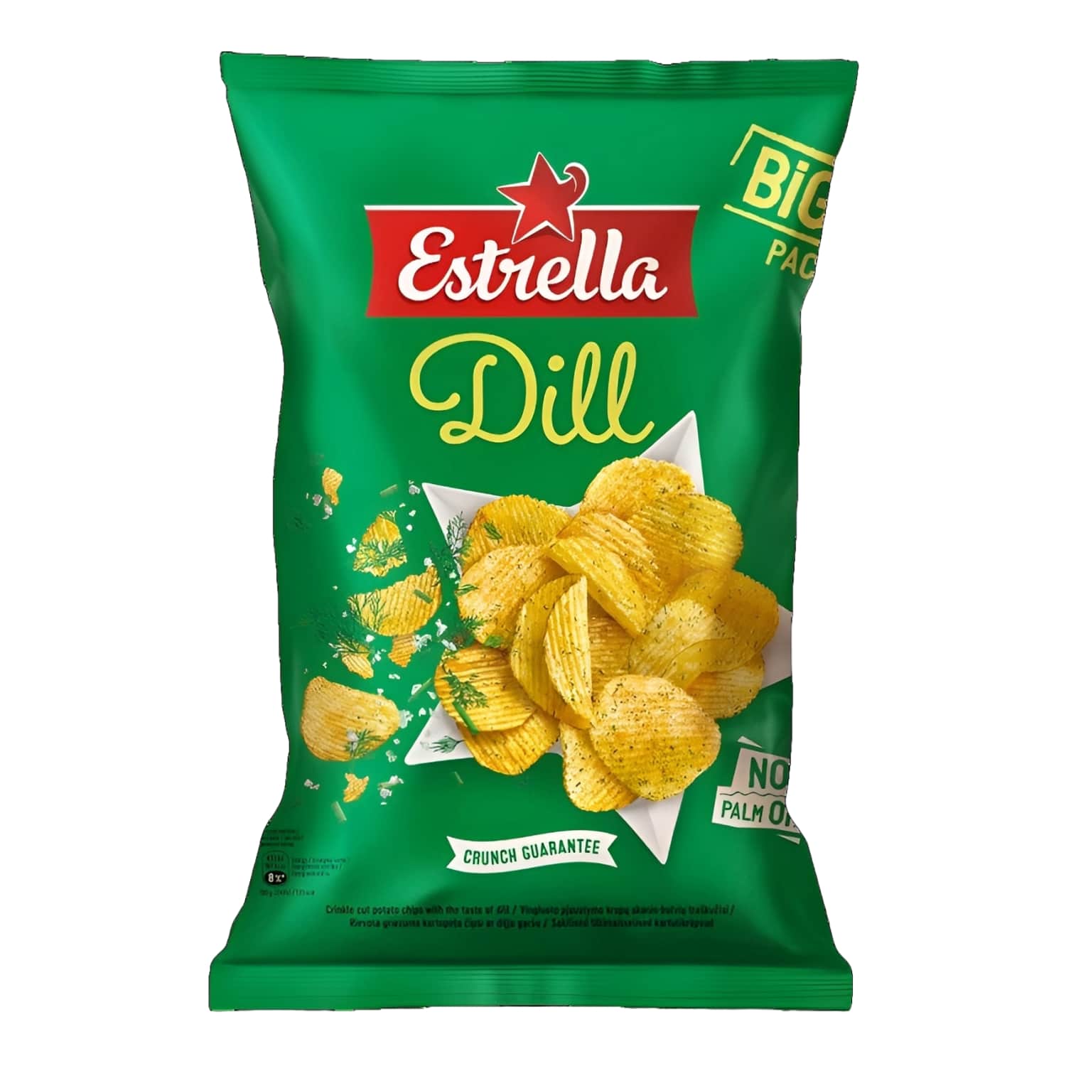 Волнистые картофельные чипсы с укропом ESTRELLA, 180г