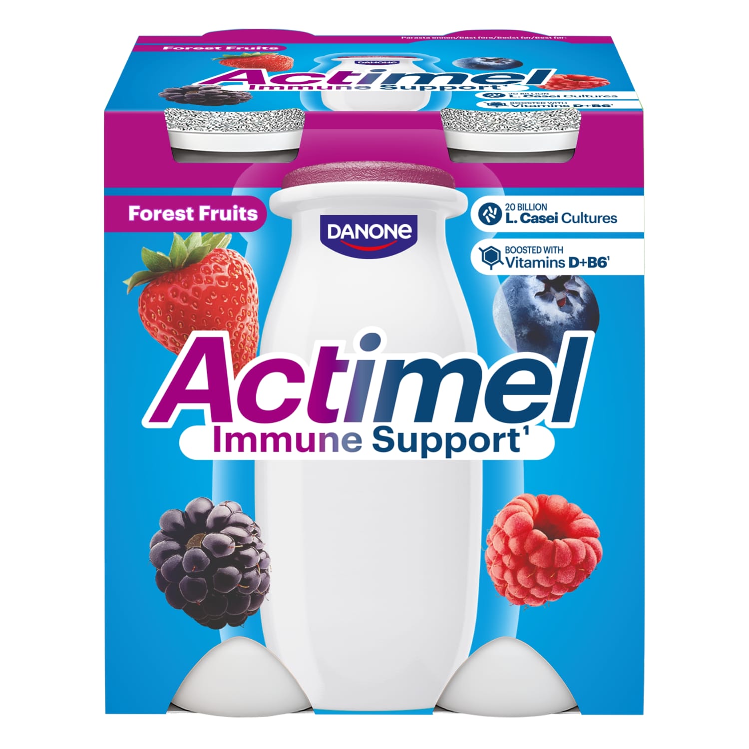 Forest berry yogurt drink ACTIMEL, 1.5%, 4x100g