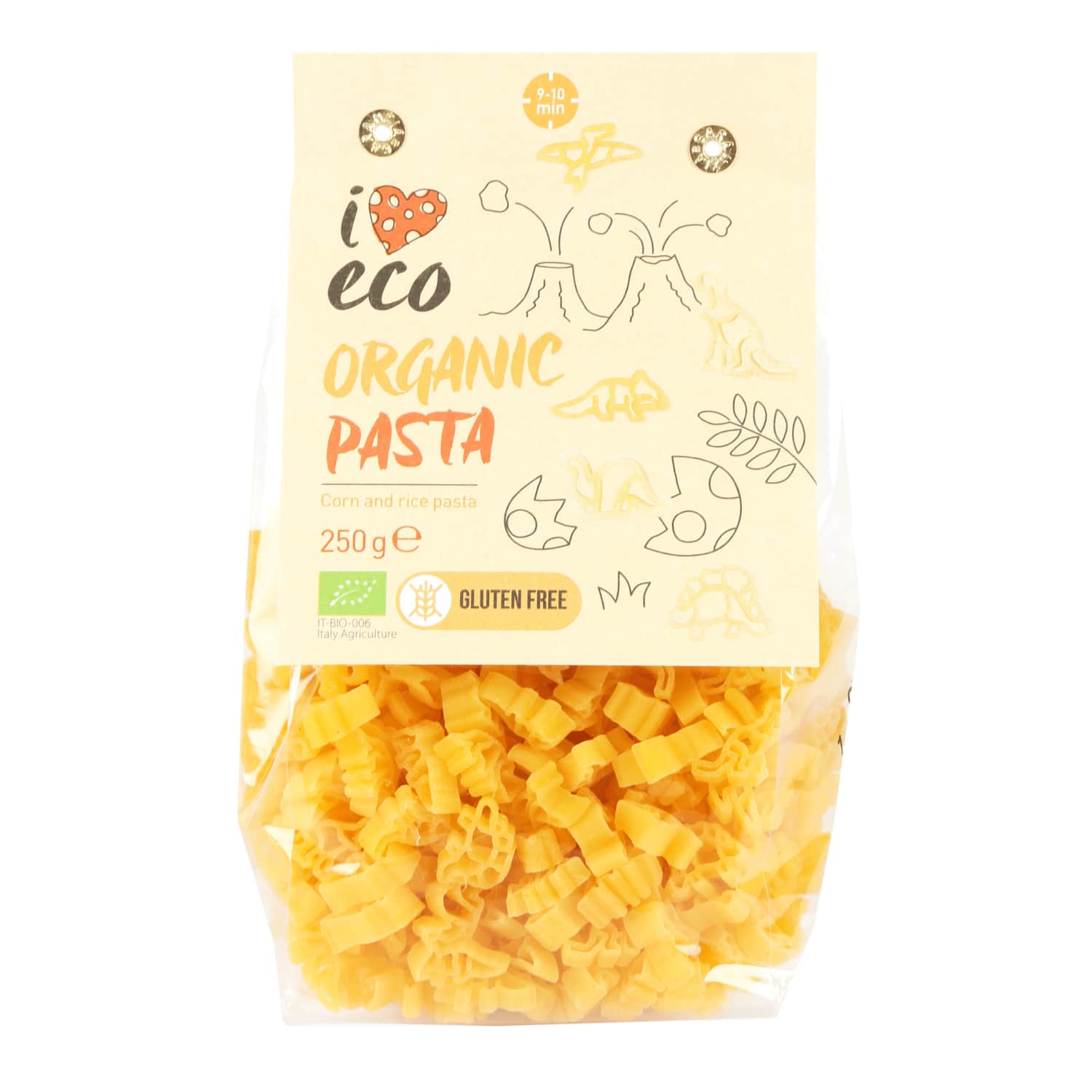 Corn pasta gluten free DINOSAURS, 250 g