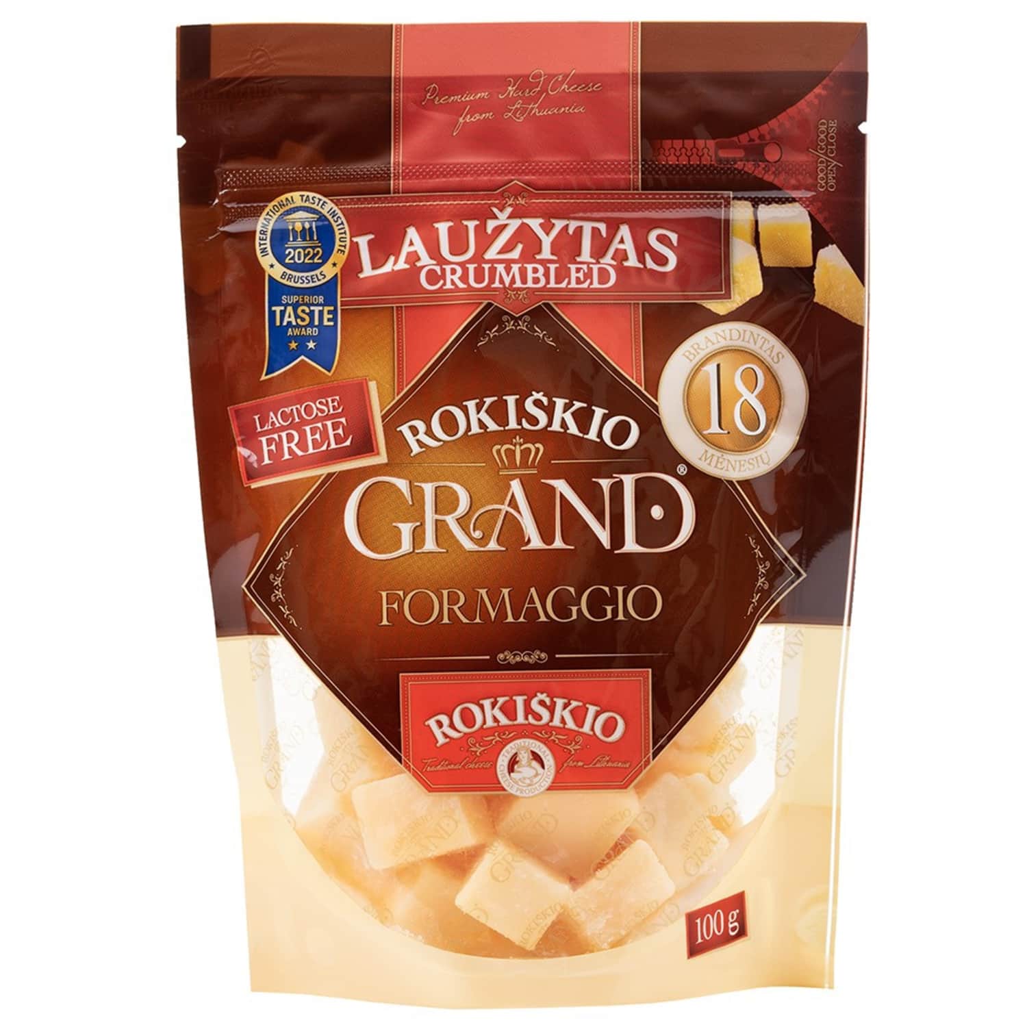 Ломанный сыр ROKIŠKIO GRAND, 18 месяцев, 100г