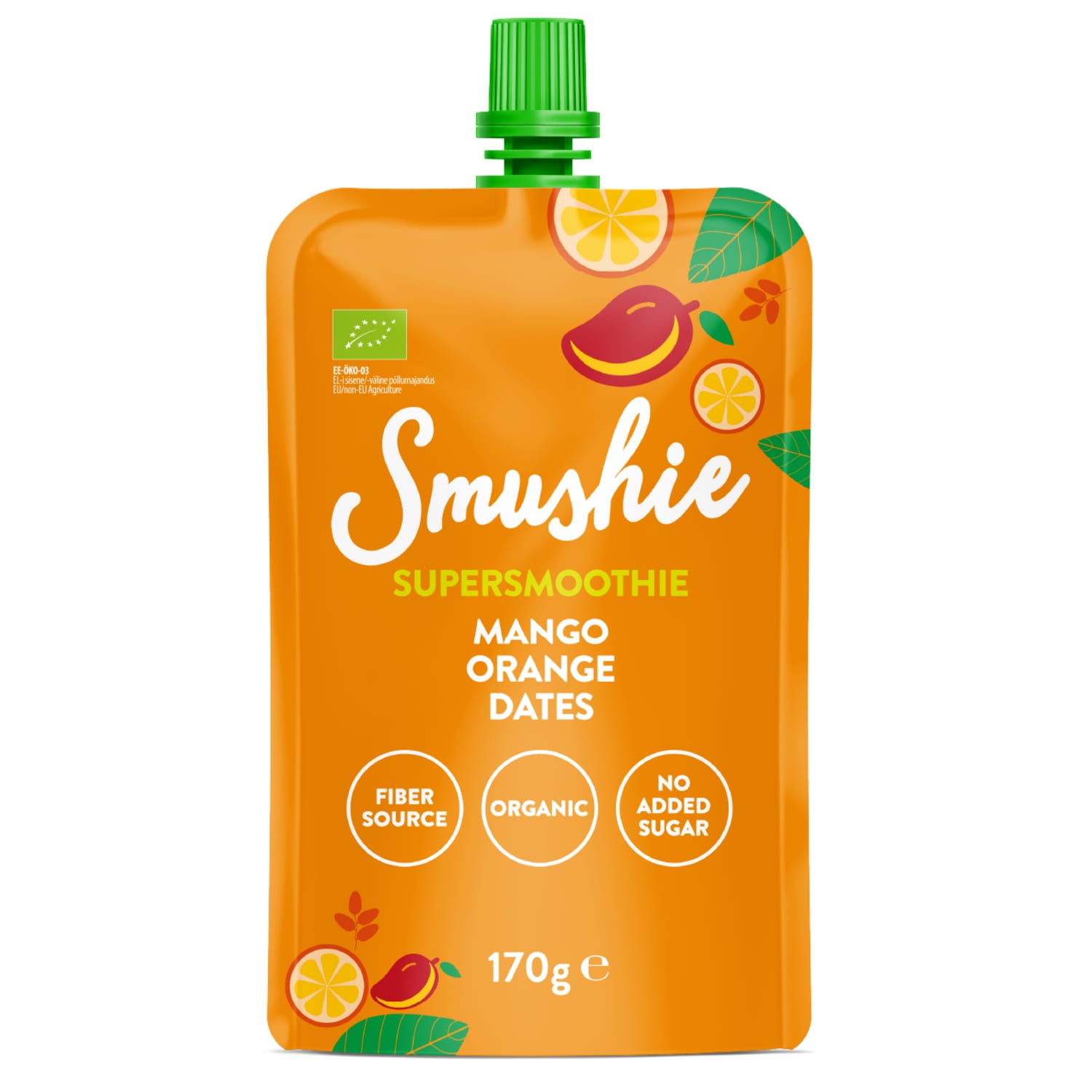 Ek. mango, apels., datulių tyrė SMUSHIE, 170g