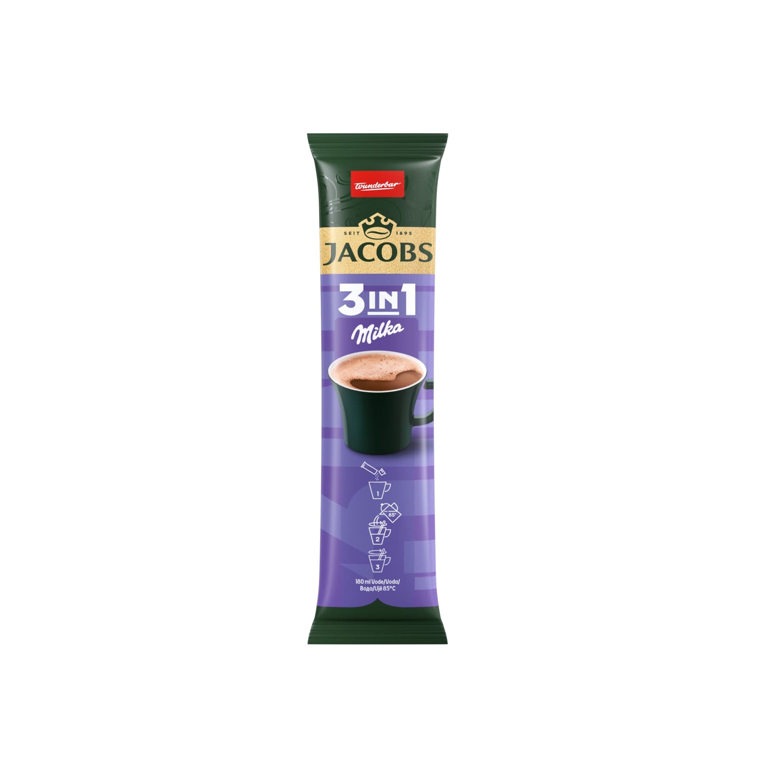 Instant coffee drink JACOBS 3 in 1 MILKA, 12.4 g