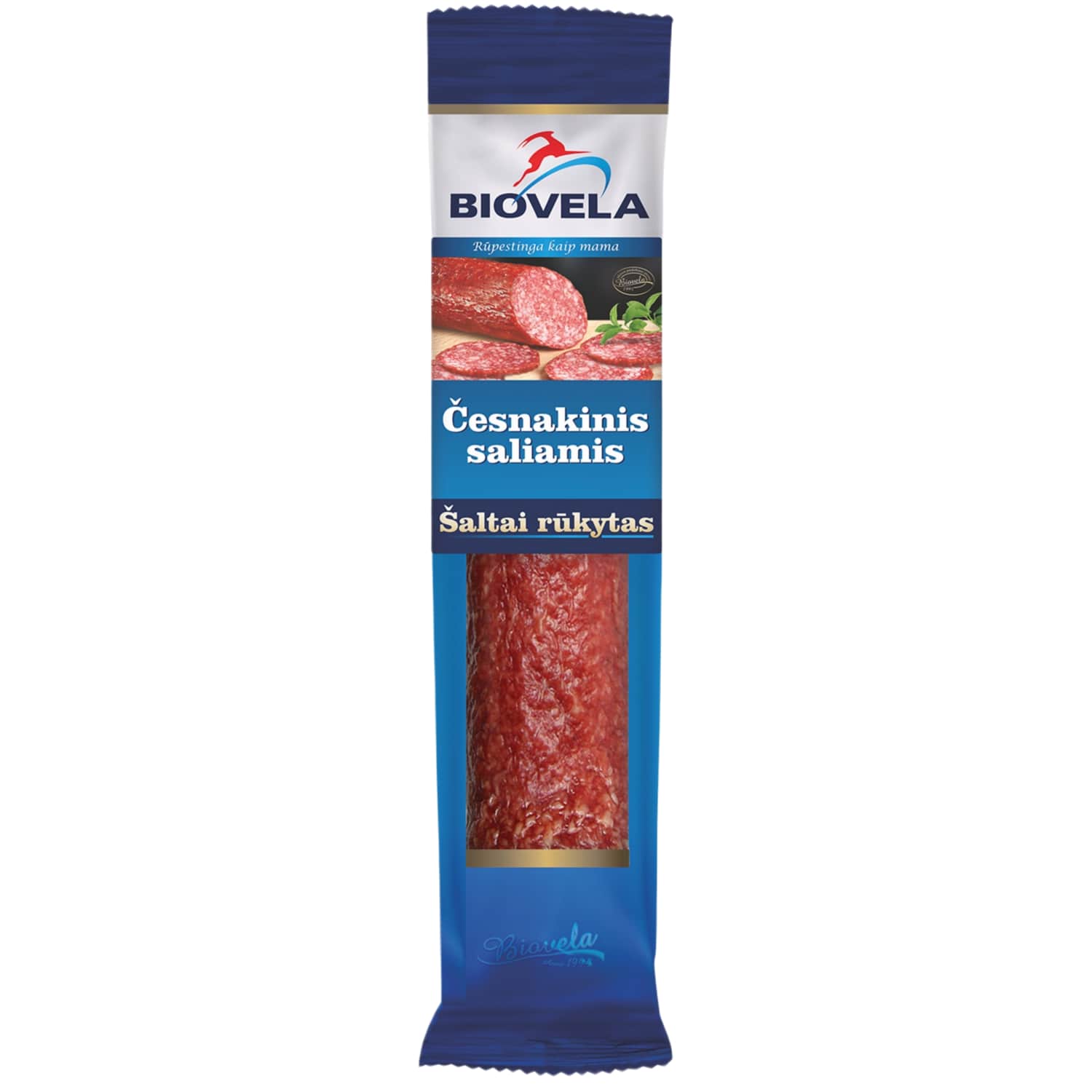 Šalt. rūkytas ČESNAKINIS saliamis, IIr., 230g