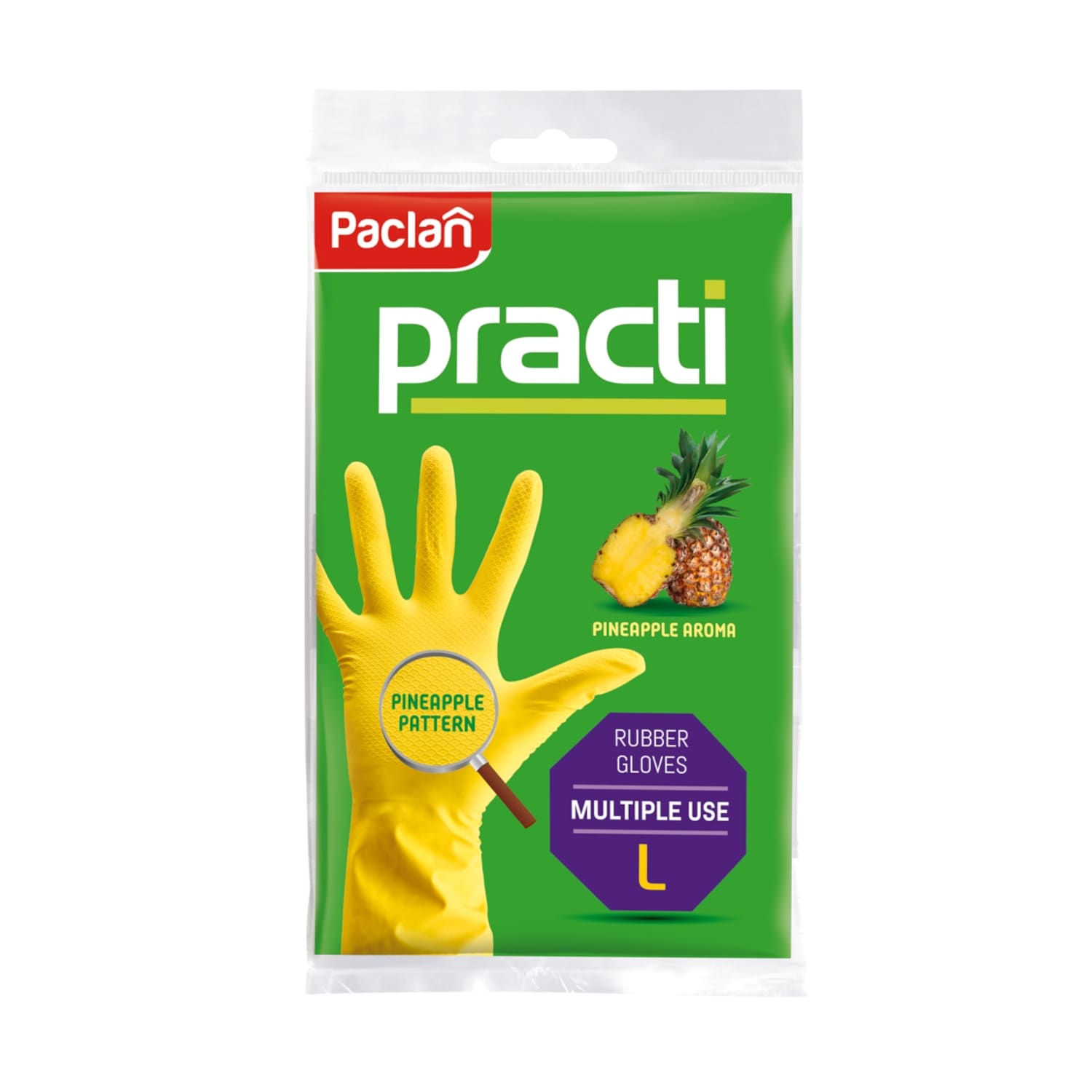 Guminės pirštinės PACLAN, ananasų kvapo, L