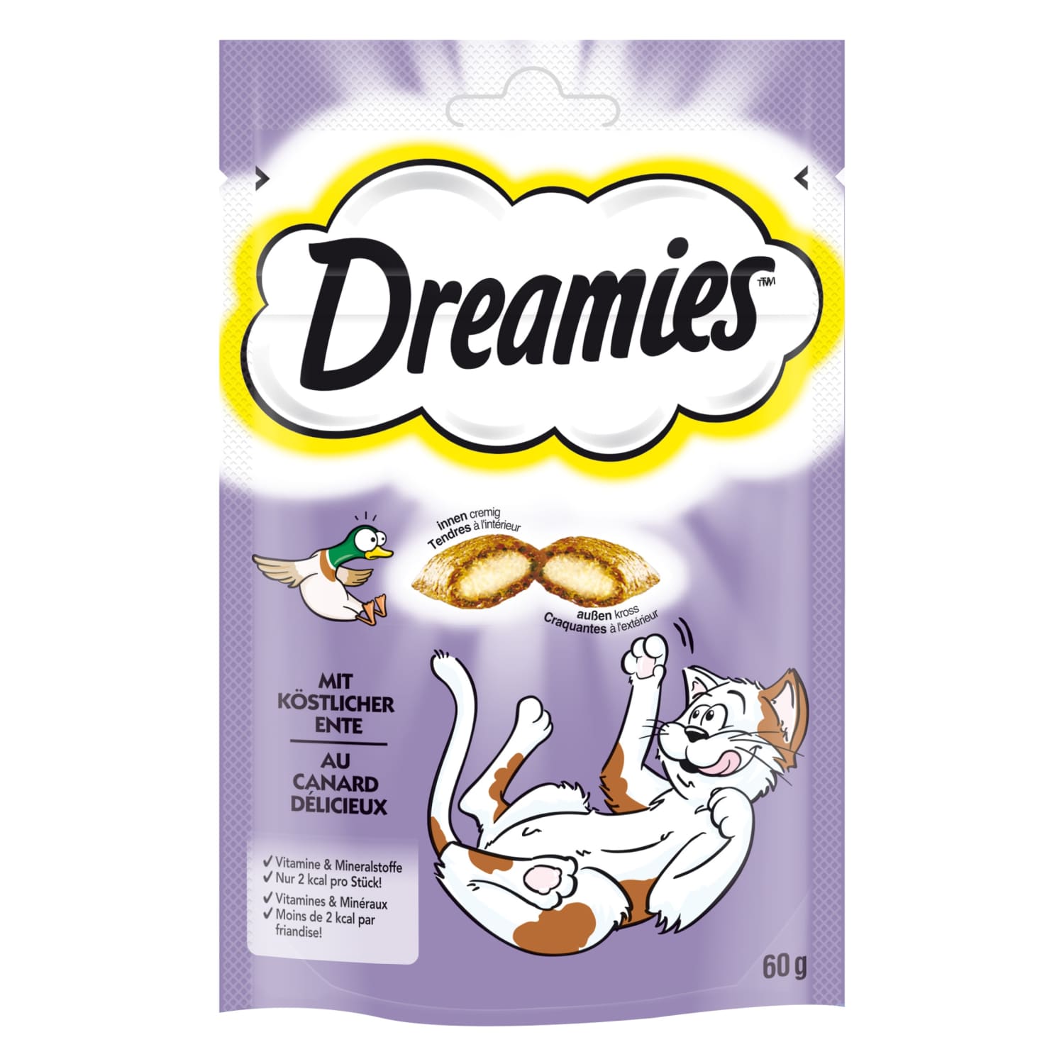 Лакомства для кошек с уткой DREAMIES, 60г