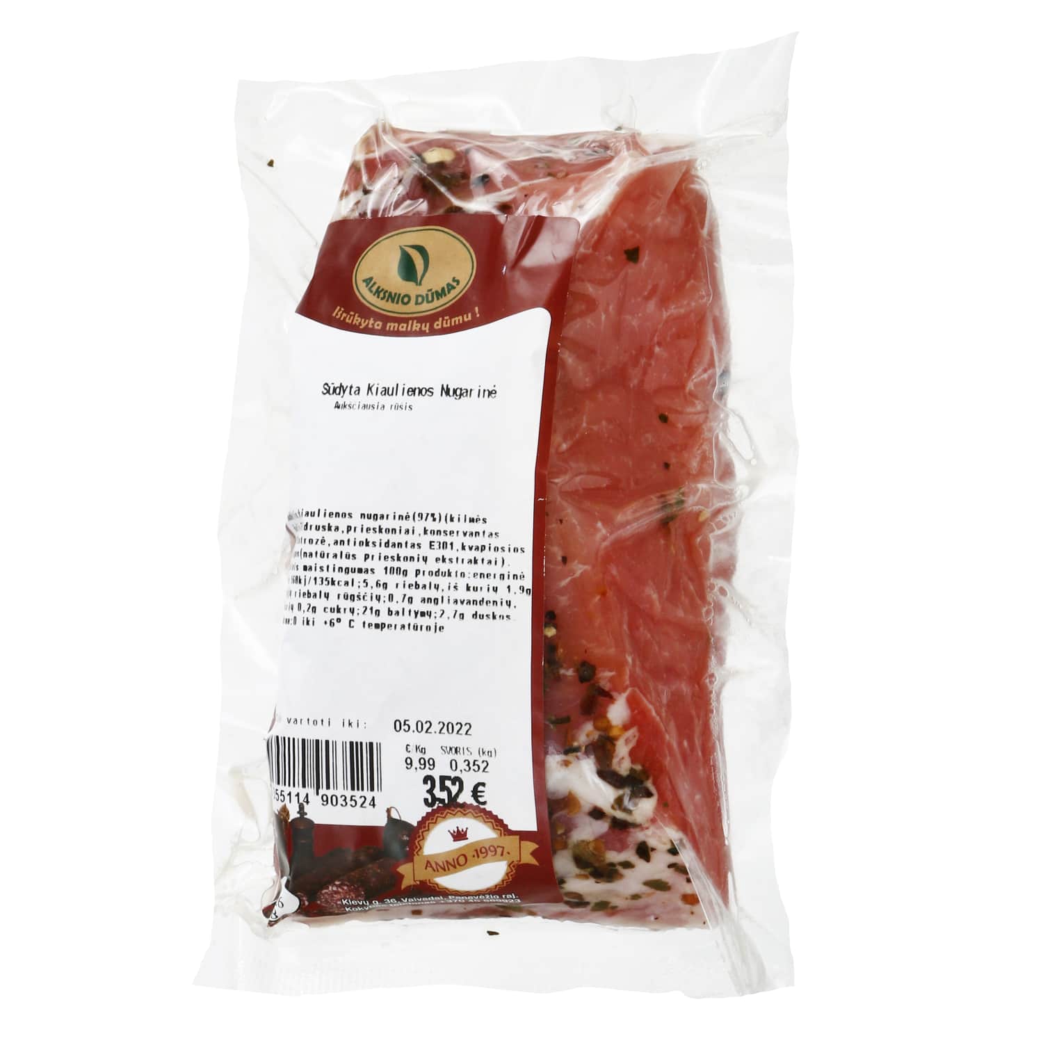 Salted Pork Loin ALKSNIO DŪMAS, a.r., 1 kg