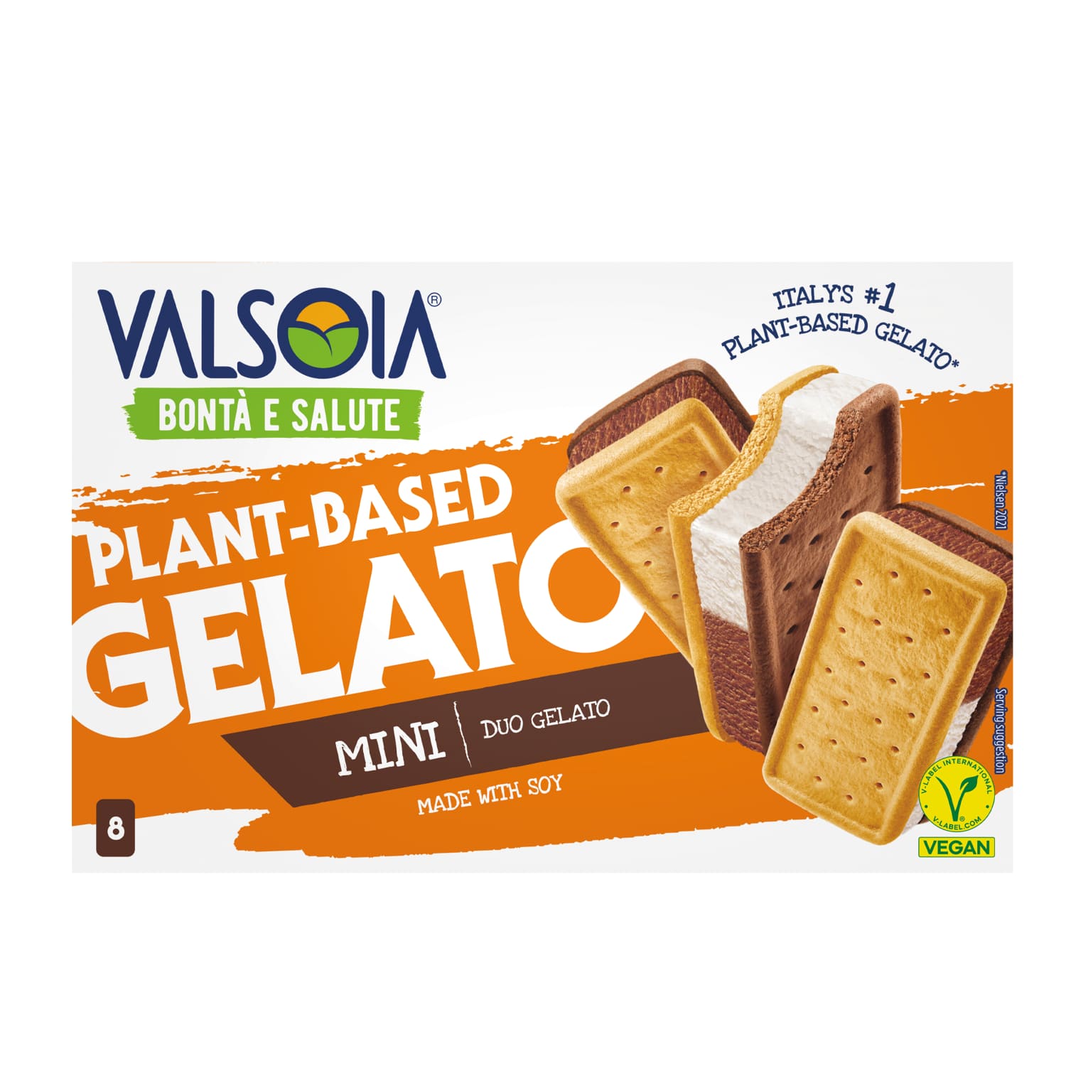 8 sandwich-shaped edible ice creams, 320 g