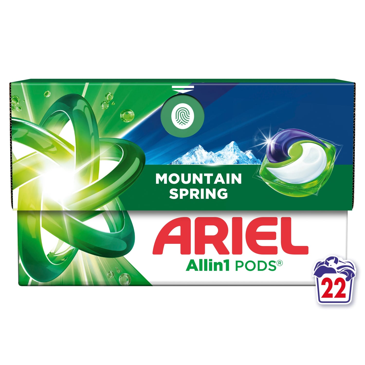 Washing capsules ARIEL MOUNTAIN SPRING, 22 pcs.