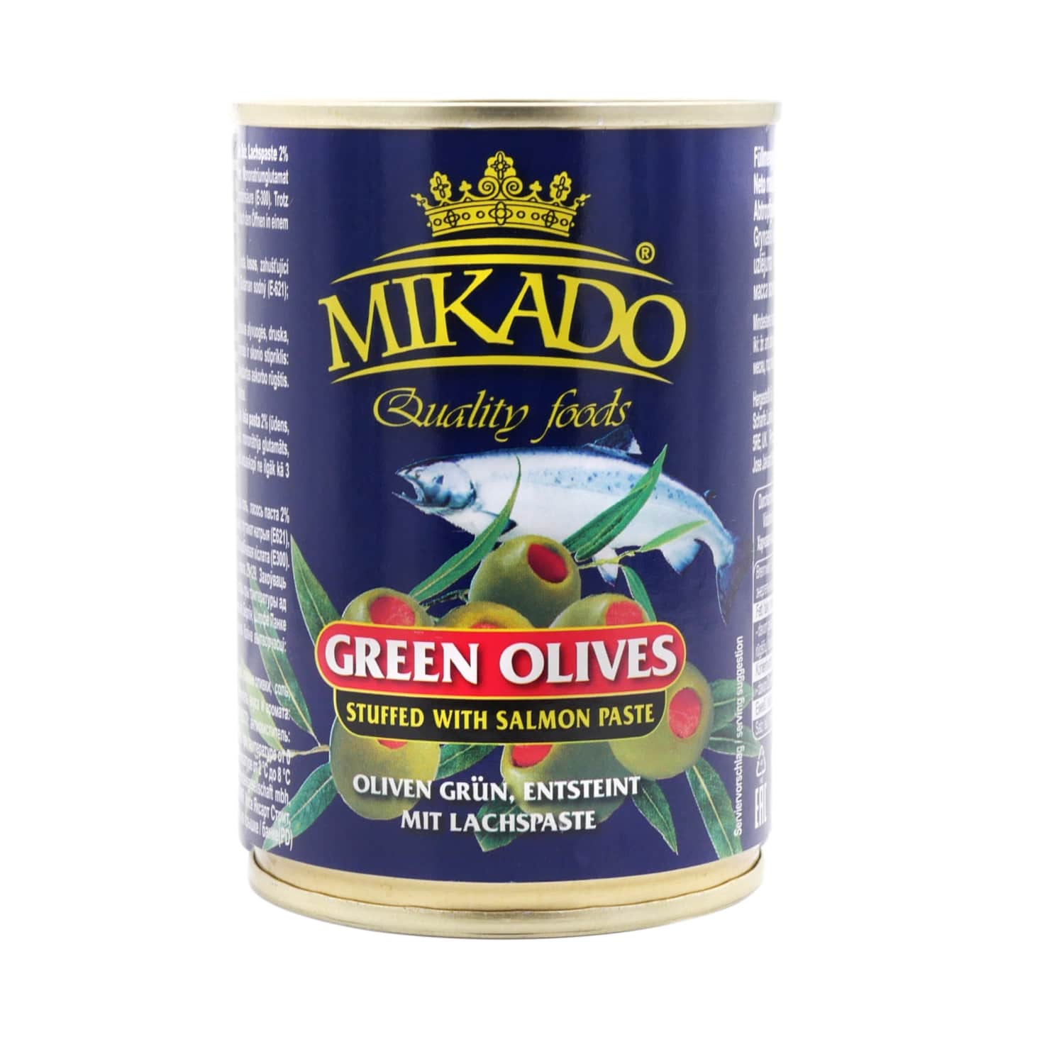 Alyvuogės MIKADO su lašišų įd., 280 g / 90 g