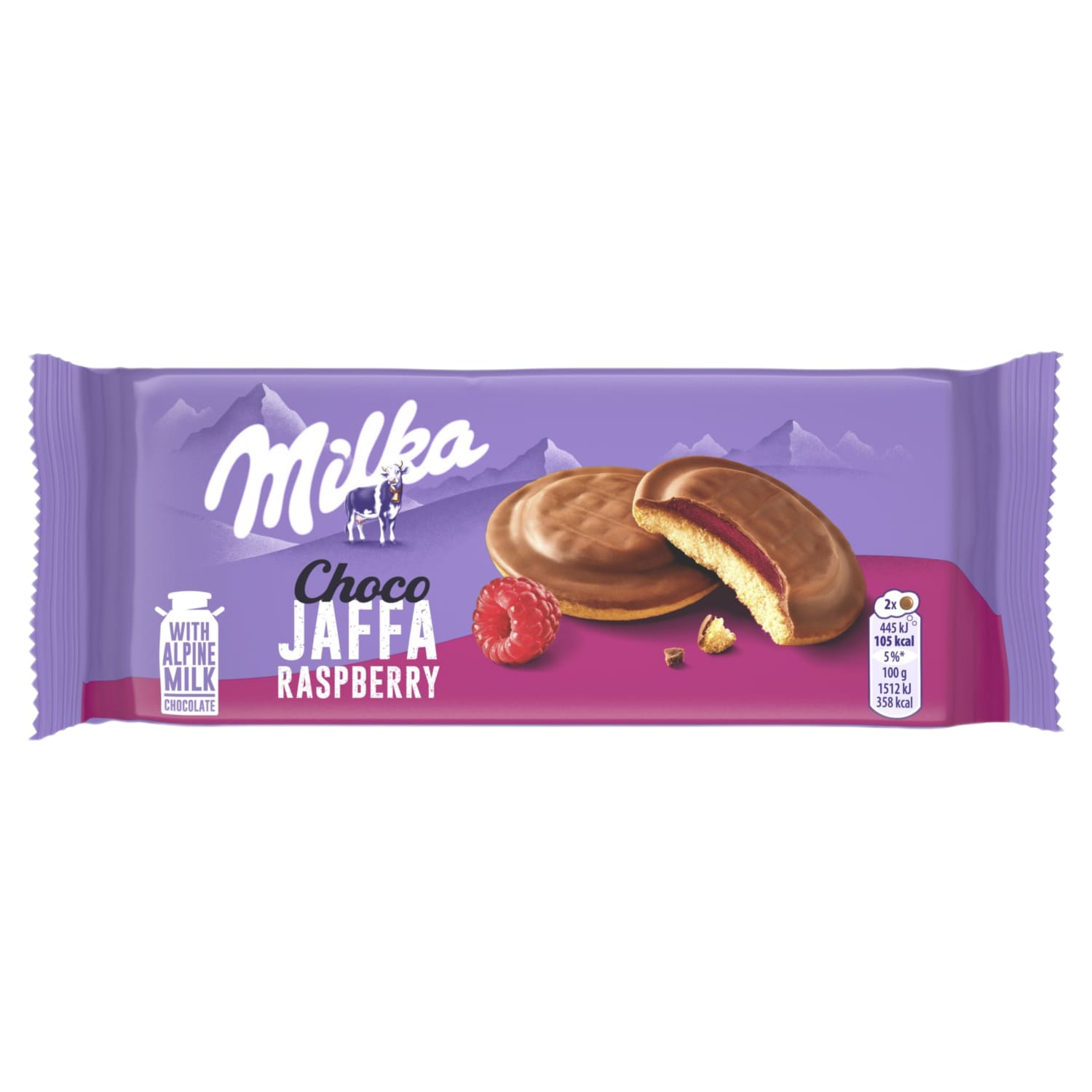 Печенье с малиновым наполнителем MILKA CHOCO JAFFA, 147 г