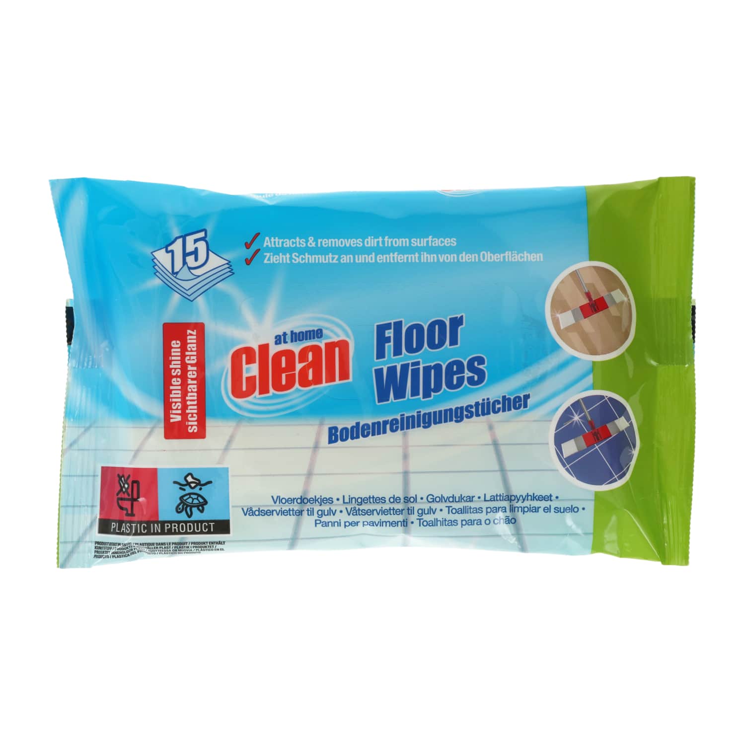 Valymo servet. AT HOME CLEAN FLOOR, 15 vnt.