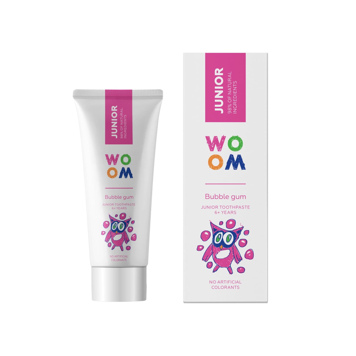 Toothpaste WOOM JUNIOR BUBBLE GUM, 50 ml