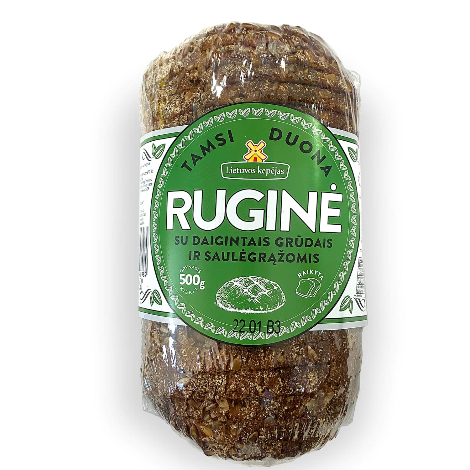 Tamsi ruginė duona su saulėgrąžomis,500g