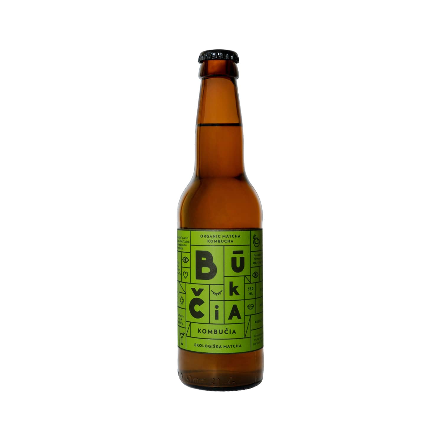 Kombucha BŪKČIA EKO MATCHA, 330 ml
