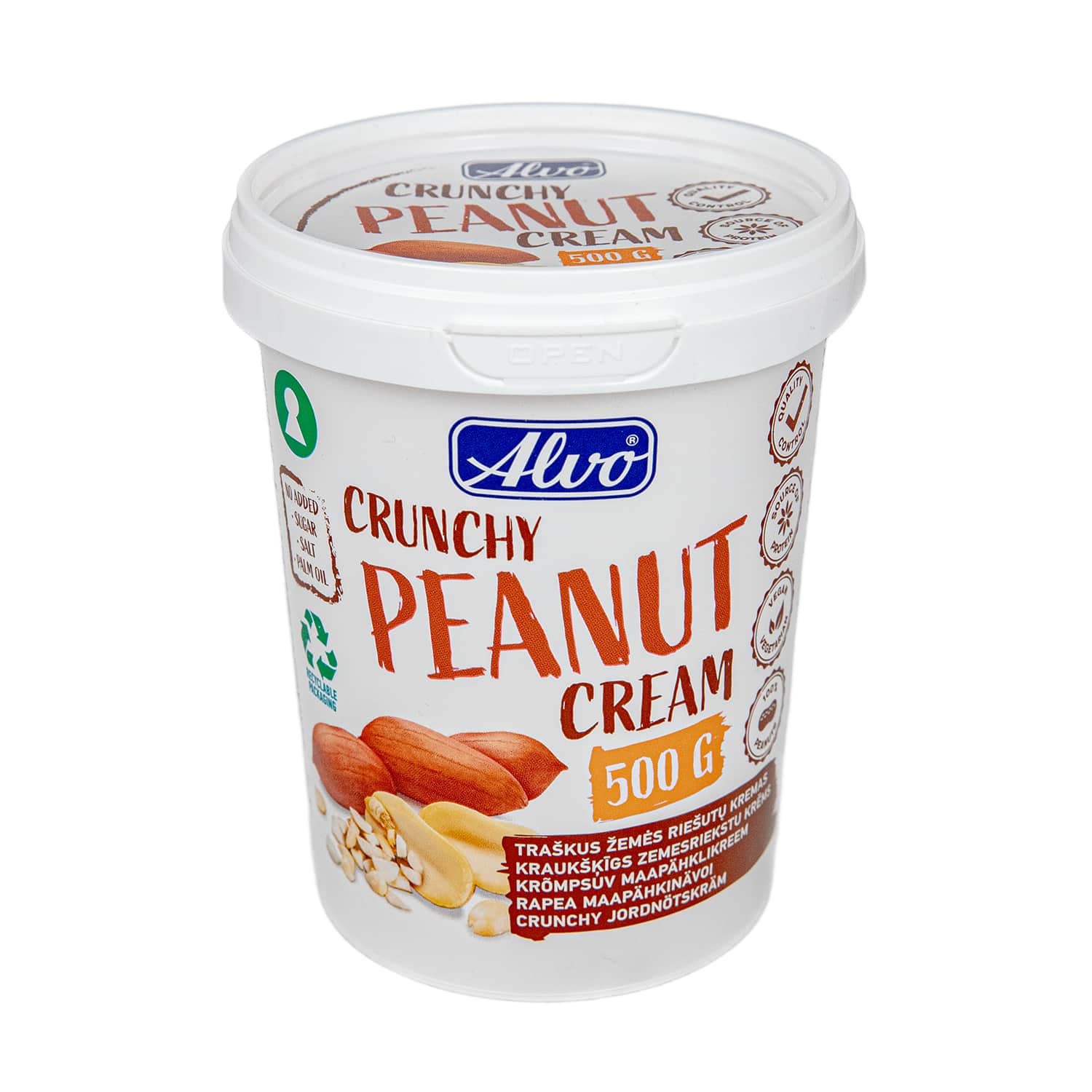 Traškus žemės riešutų kremas ALVO, 500 g