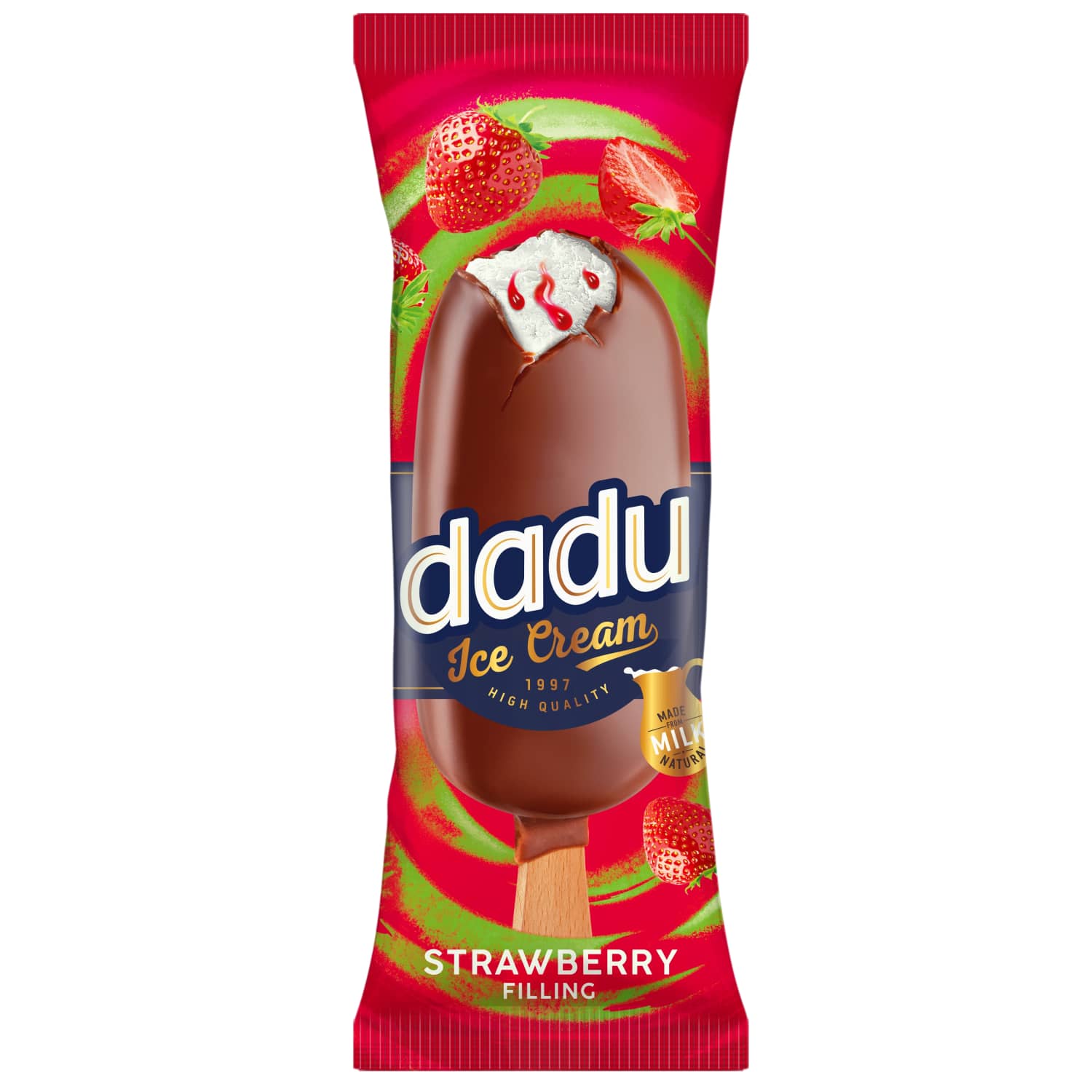 Ice cream DADU with strawberry filling, 100 ml / 69 g