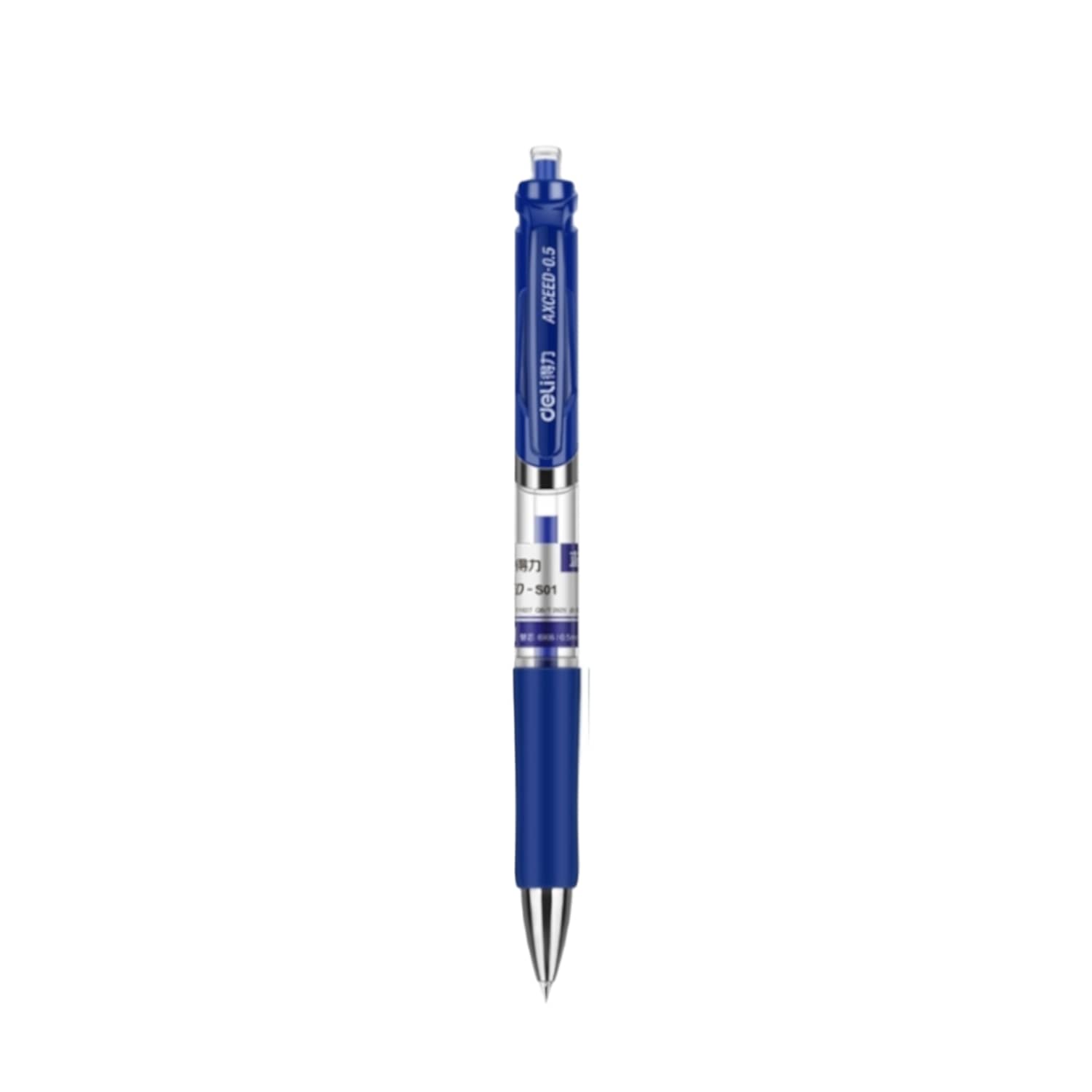 Gelinis rašiklis DELI S01, 0,5 mm, mėlynas