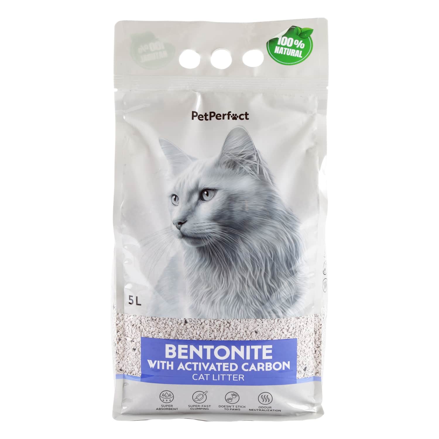 Cat litter with carbon PET PERFECT, 5 l