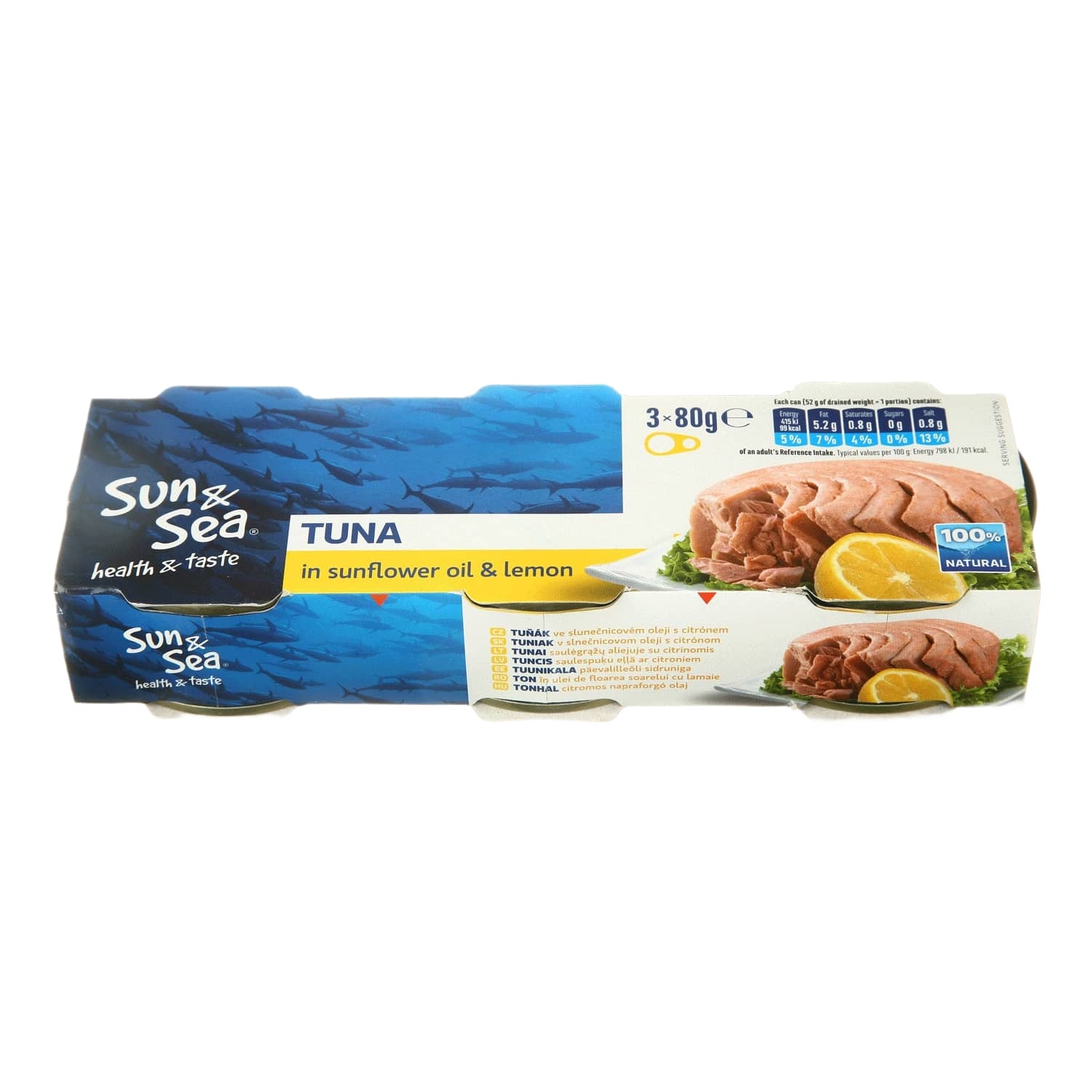 Tuno gabaliukai su citrina SUN&SEA, 3 x 80 g