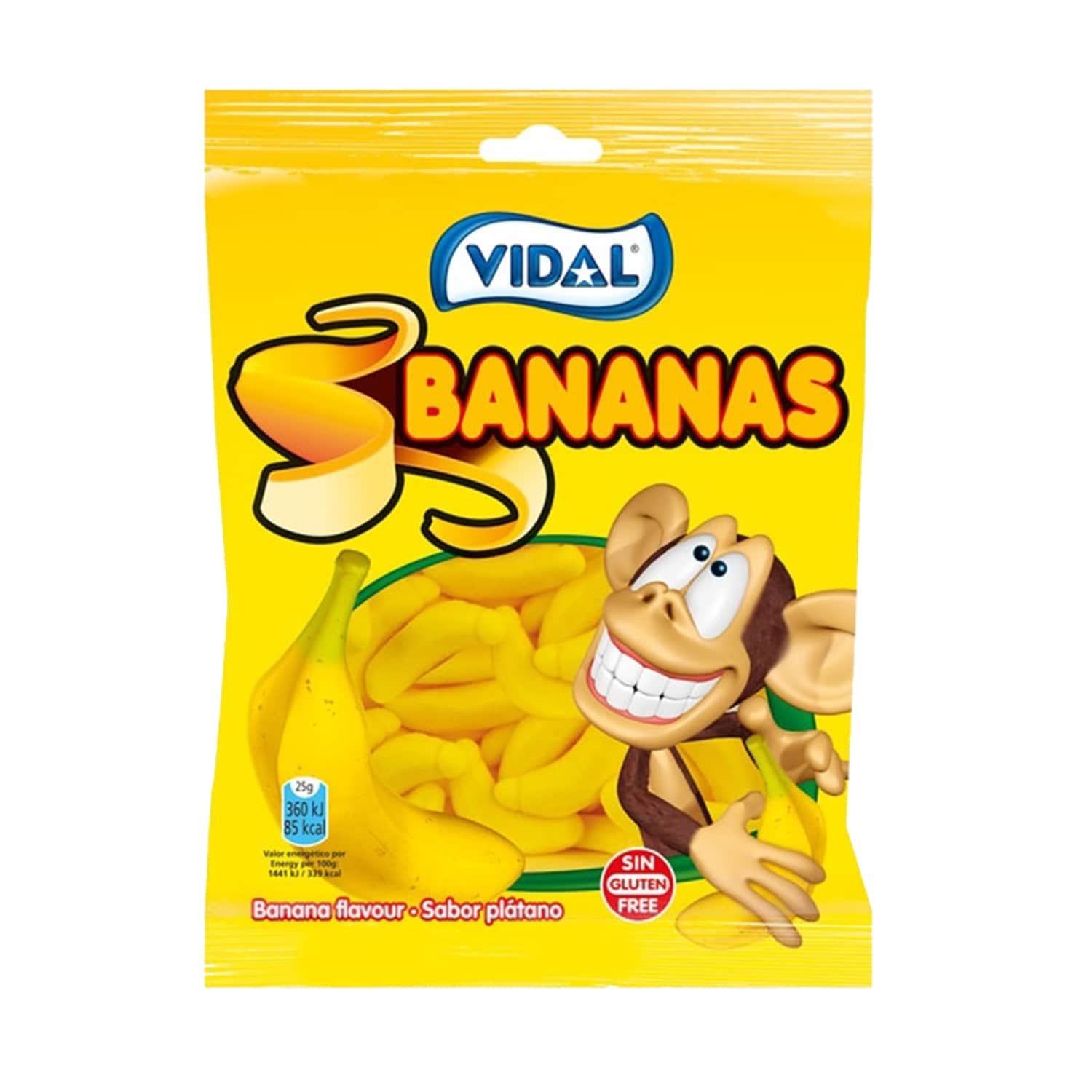 Жевательные конфеты с банановым вкусом VIDAL BANANAS, 90 г
