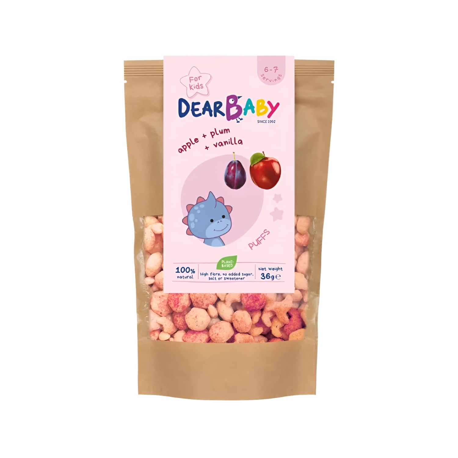 Apple, plum, vanilla flavored snack DEAR BABY, 36 g