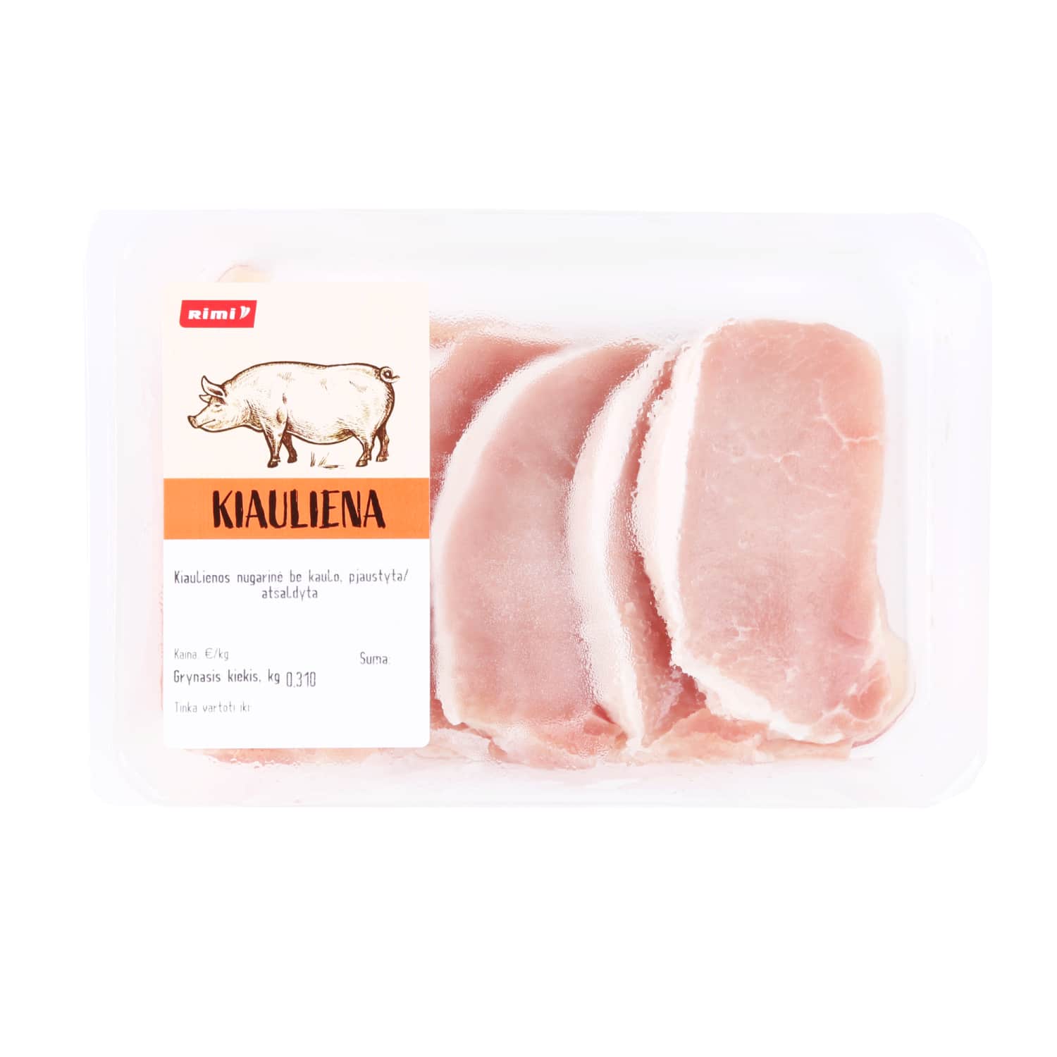 Pork loin boneless RIMI, 310 g