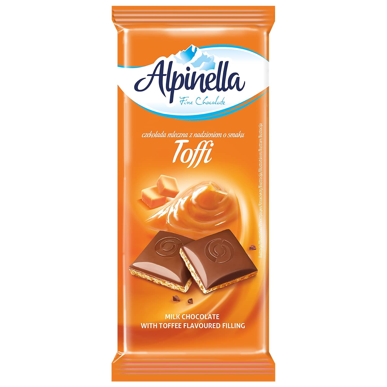 Молочный шоколад с начинкой TOFFEE ALPINELLA, 100 г