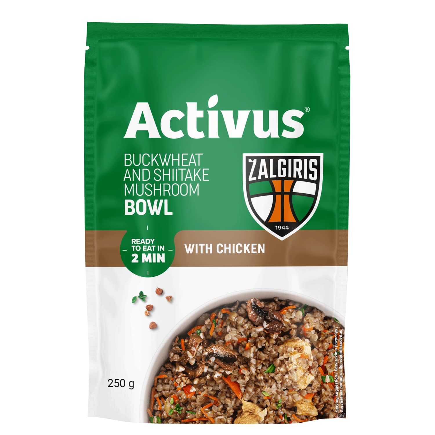 Buckwheat with chicken, shiitake mushrooms ACTIVUS, 250 g