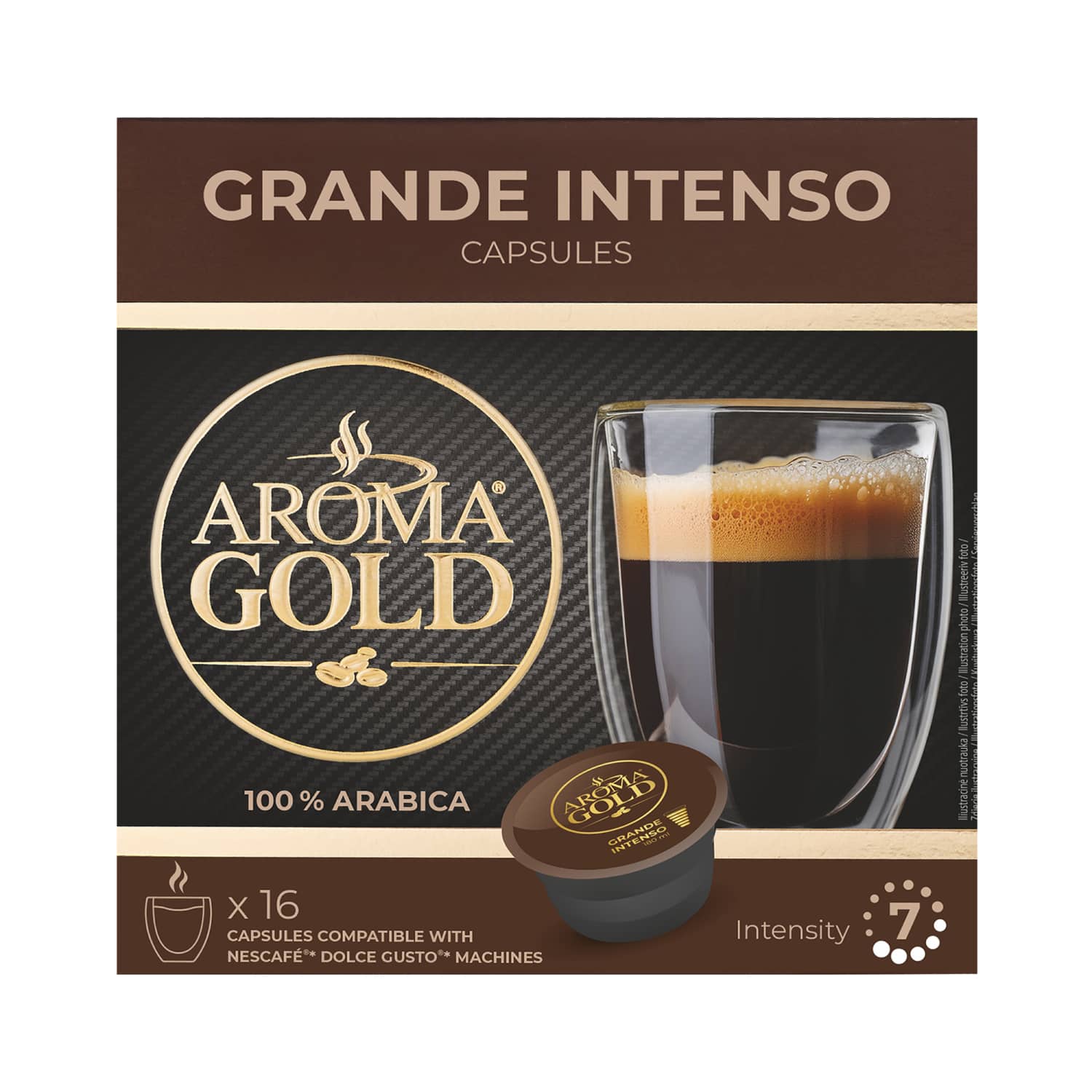 Kavos kapsulės AROMA GOLD GRANDE, 128 g