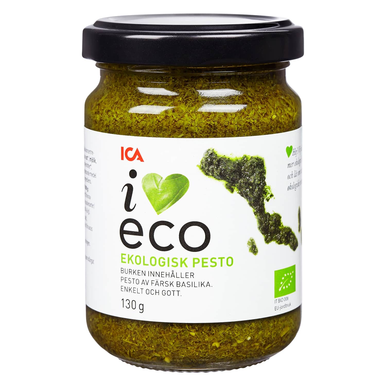 Organic basil PESTO sauce I LOVE ECO, 130g