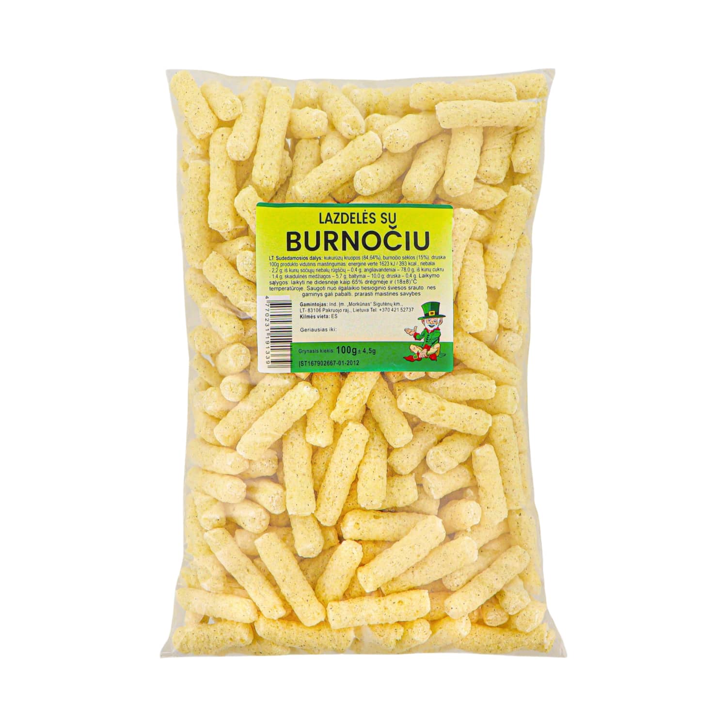 Corn sticks with sunflower seeds MORKŪNAS, 100 g