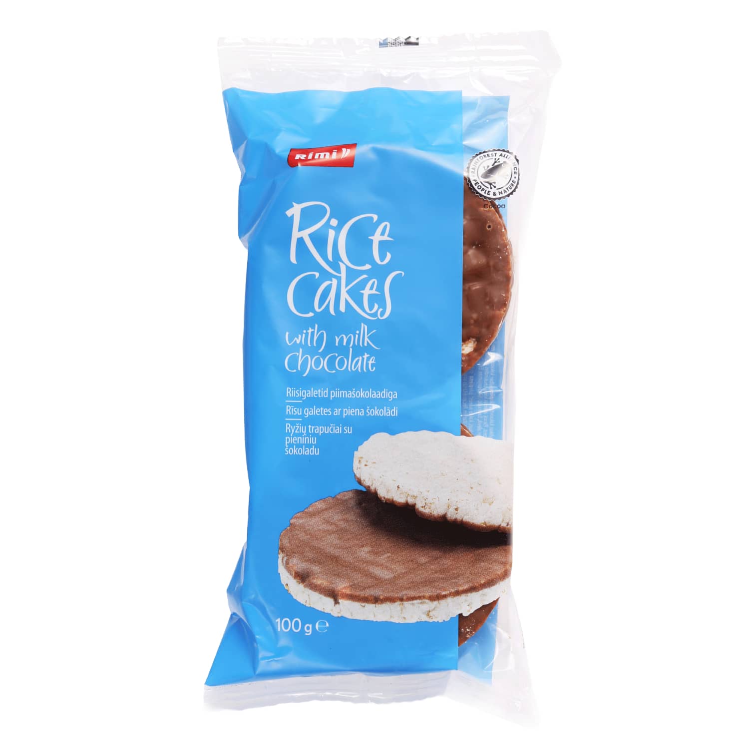 Ryžių trapučiai RIMI su pien. šokoladu, 100g