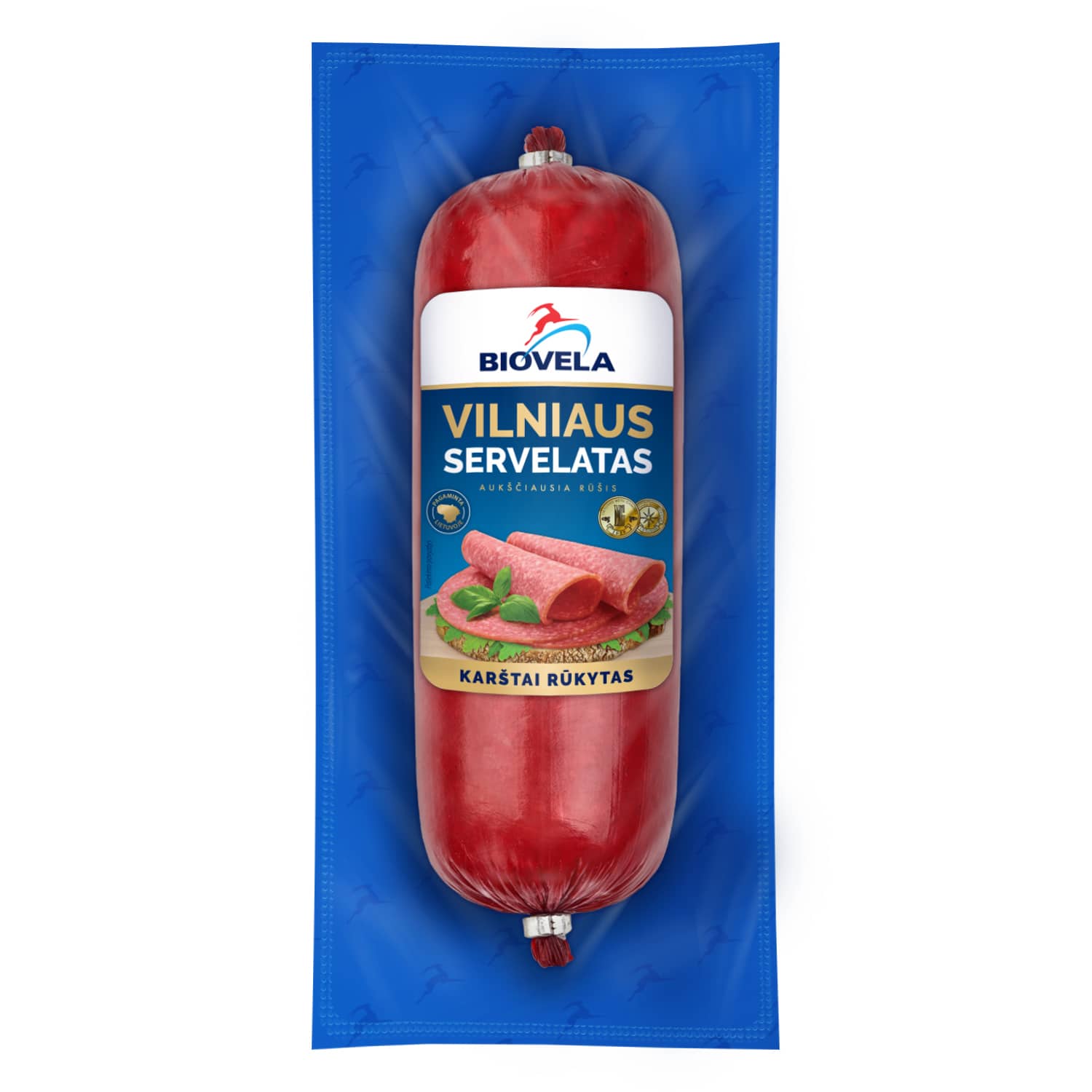 Hot smoked sausage servelat BIOVELA, 280 g