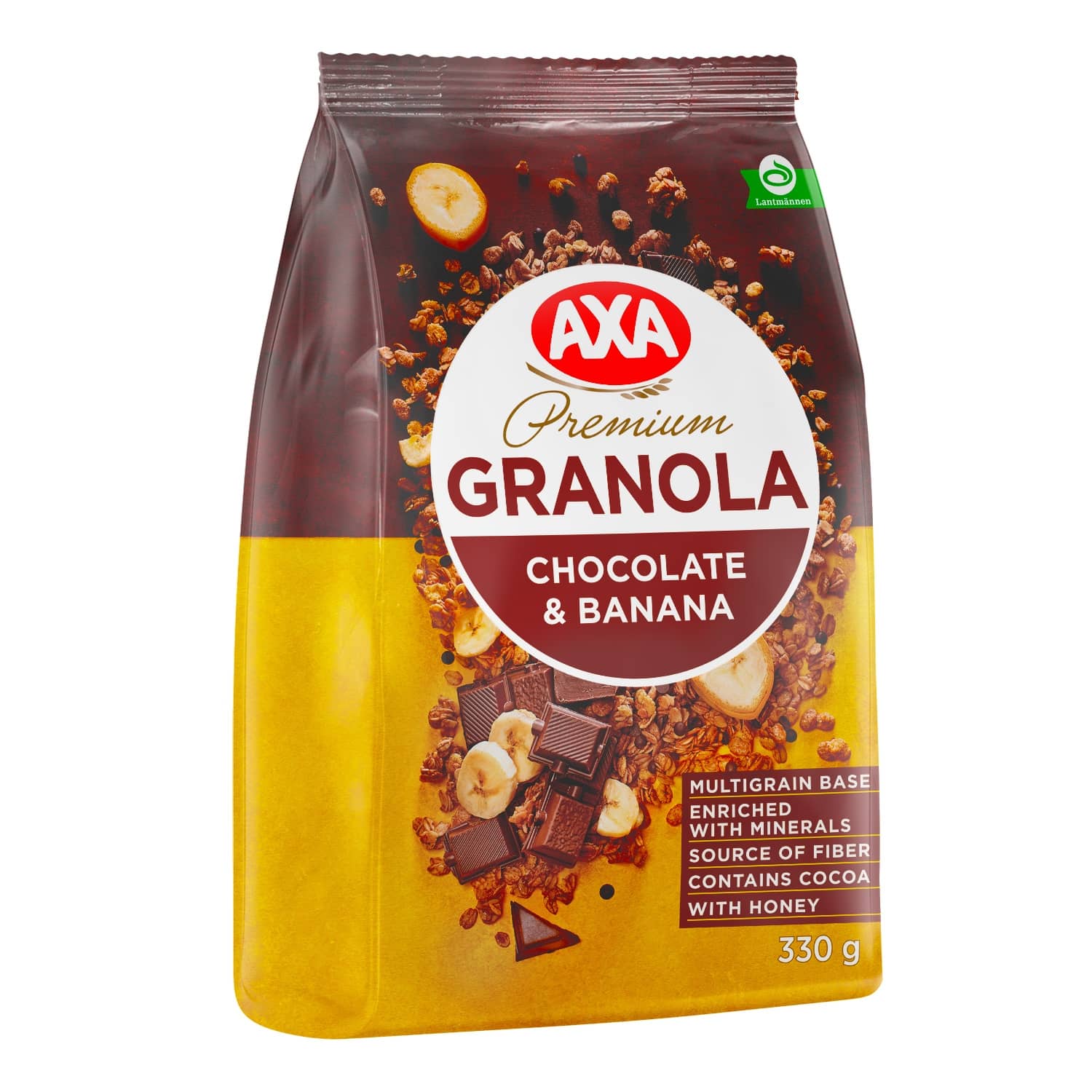 Crispy granola with chocolate, banana AXA, 330 g