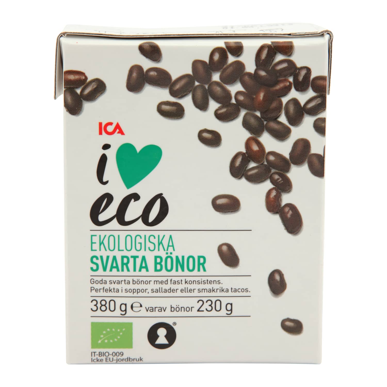 Черная фасоль I LOVE ECO, 380 г / 230 г