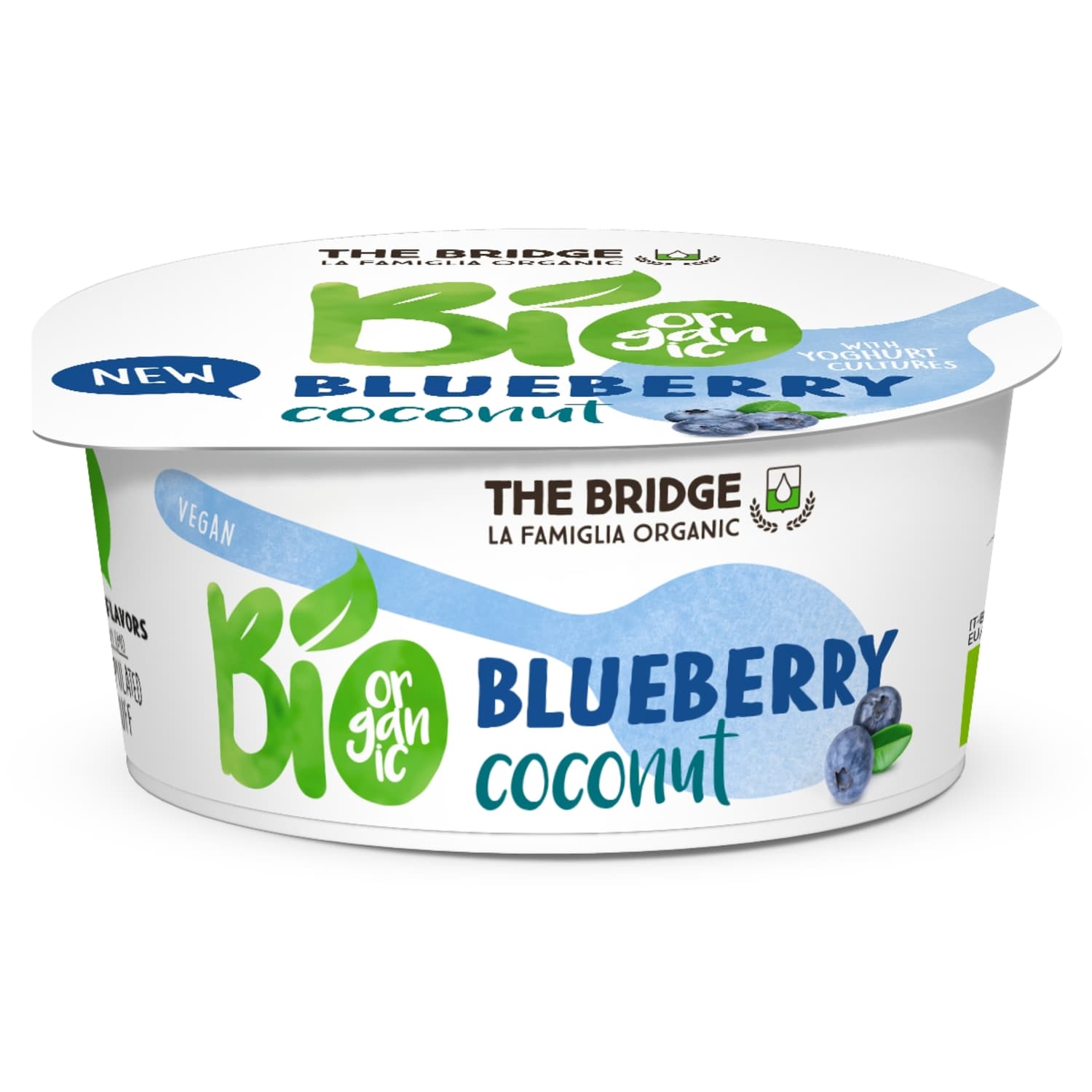 Organic coconut product with blueberries THE BRIDGE, 125 g