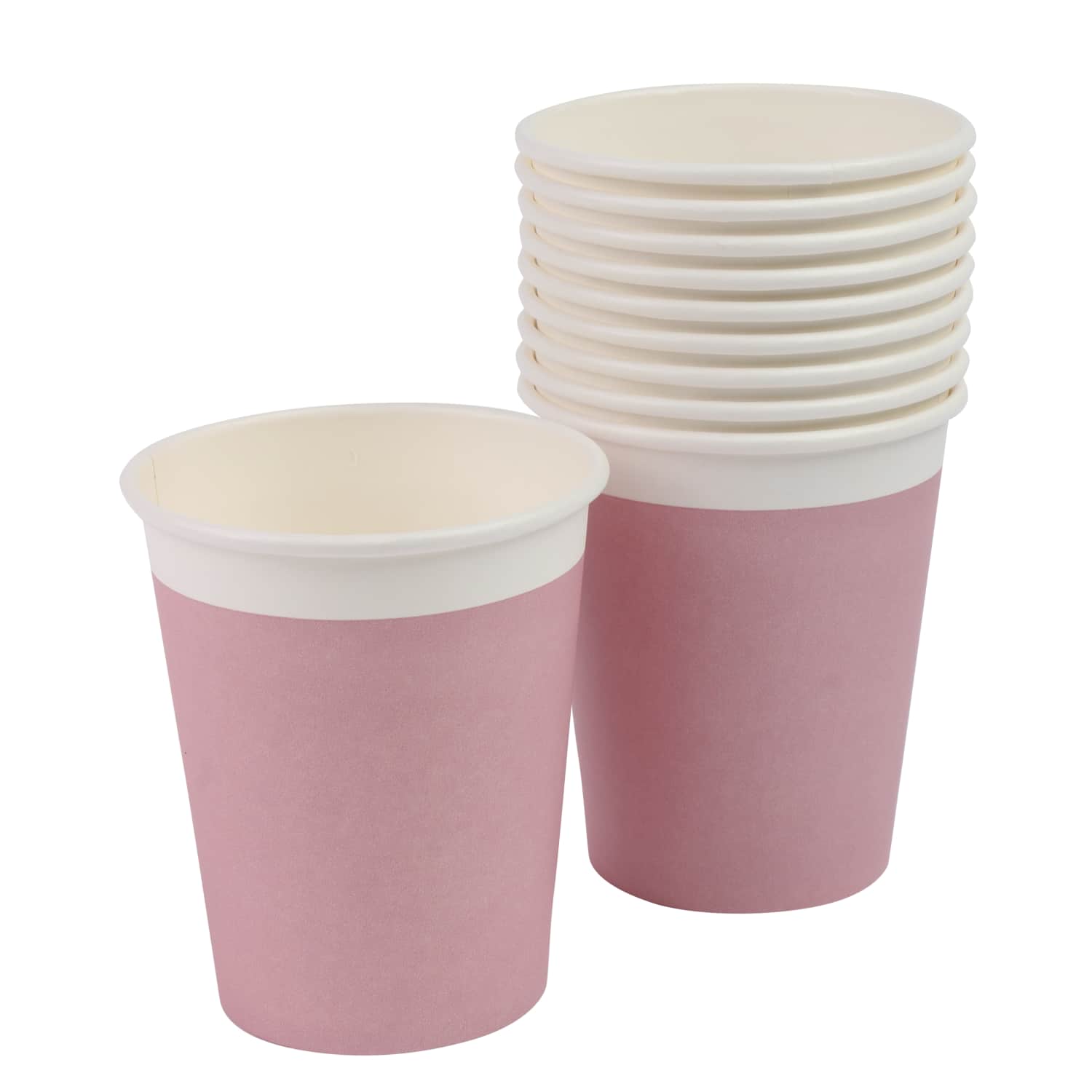 Rausvi popier. puodeliai RIMI, 240ml, 10 vnt.
