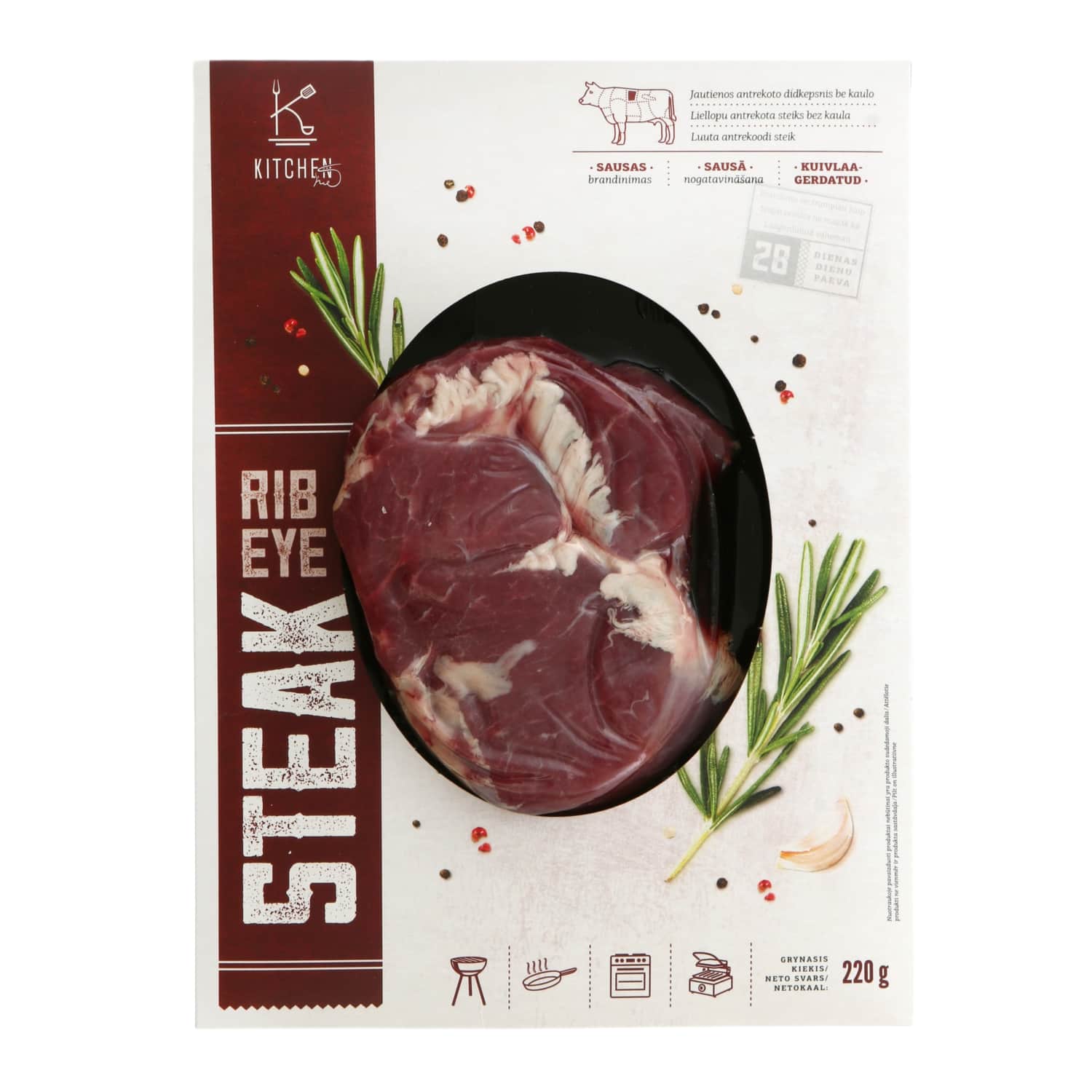 Говядина рибай большая без кости KITCHEN ME, 220 г