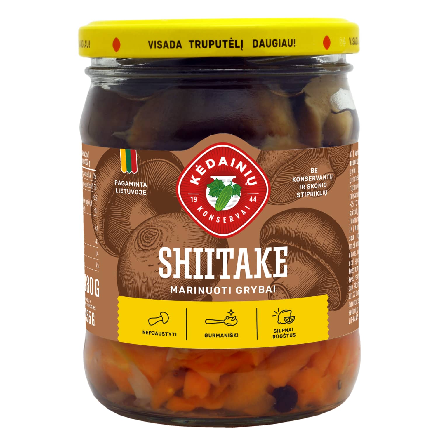 Marinuoti grybai KKF SHIITAKE, 500 g / 480 g