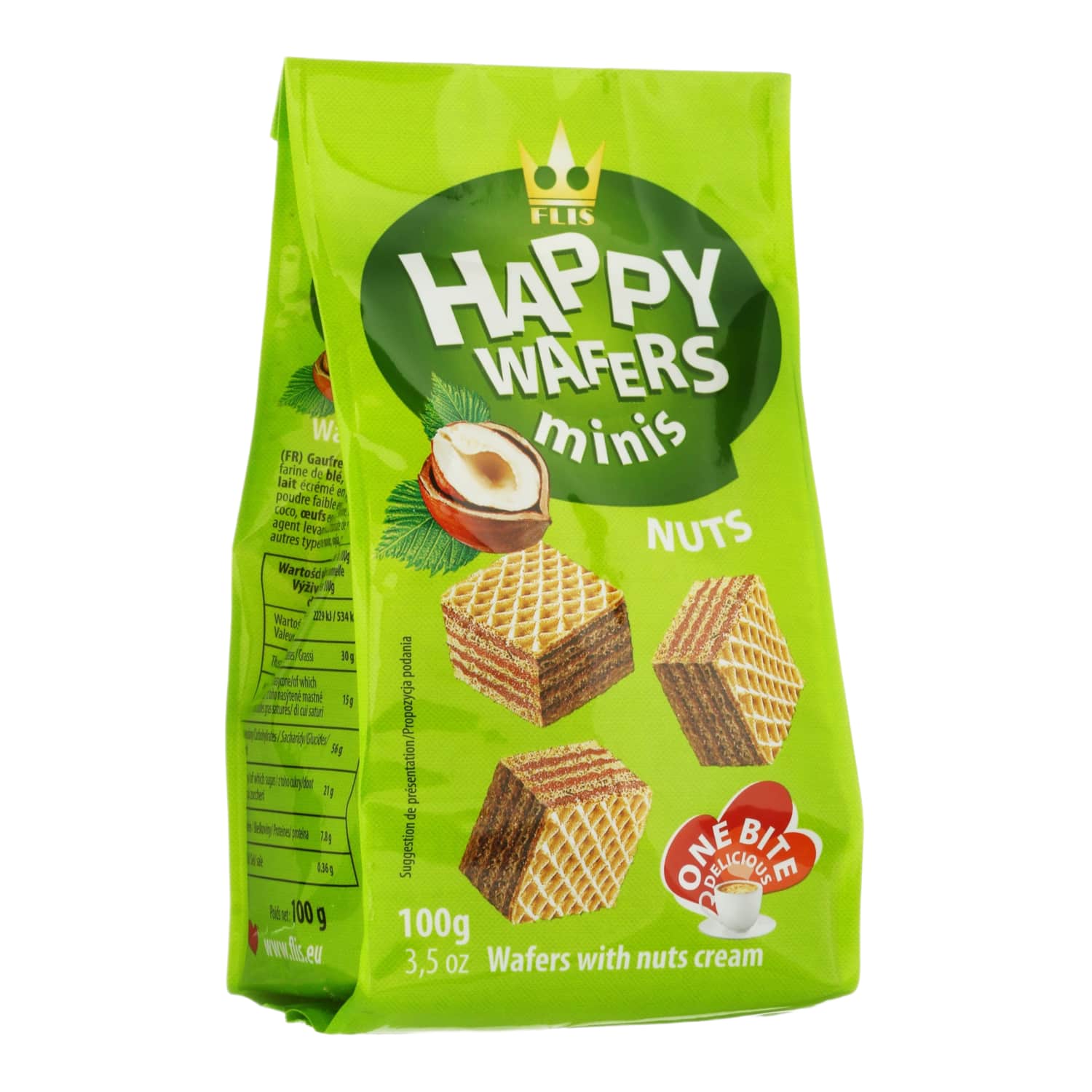 Вафли с начинкой из лесного ореха HAPPY, 100 г