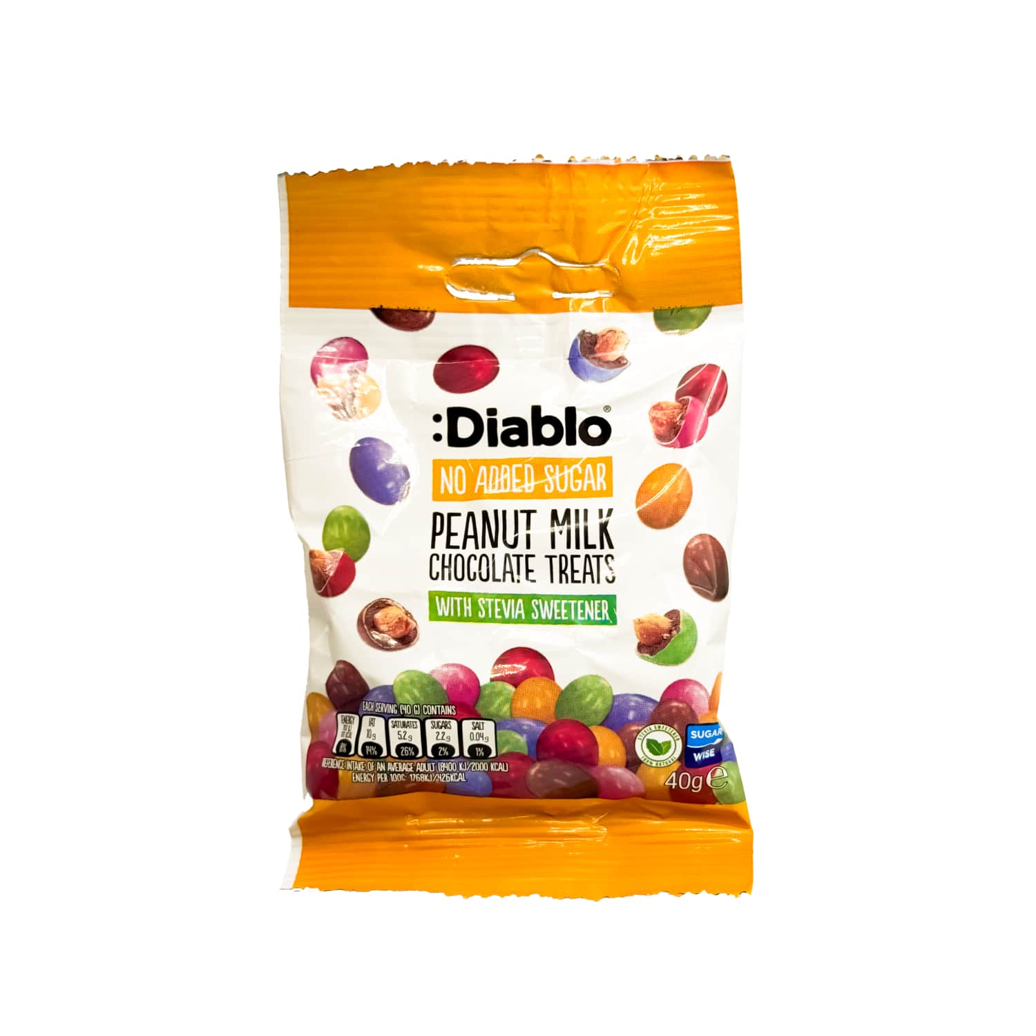 Peanut milk chocolate with sweetener DIABLO, 40 g