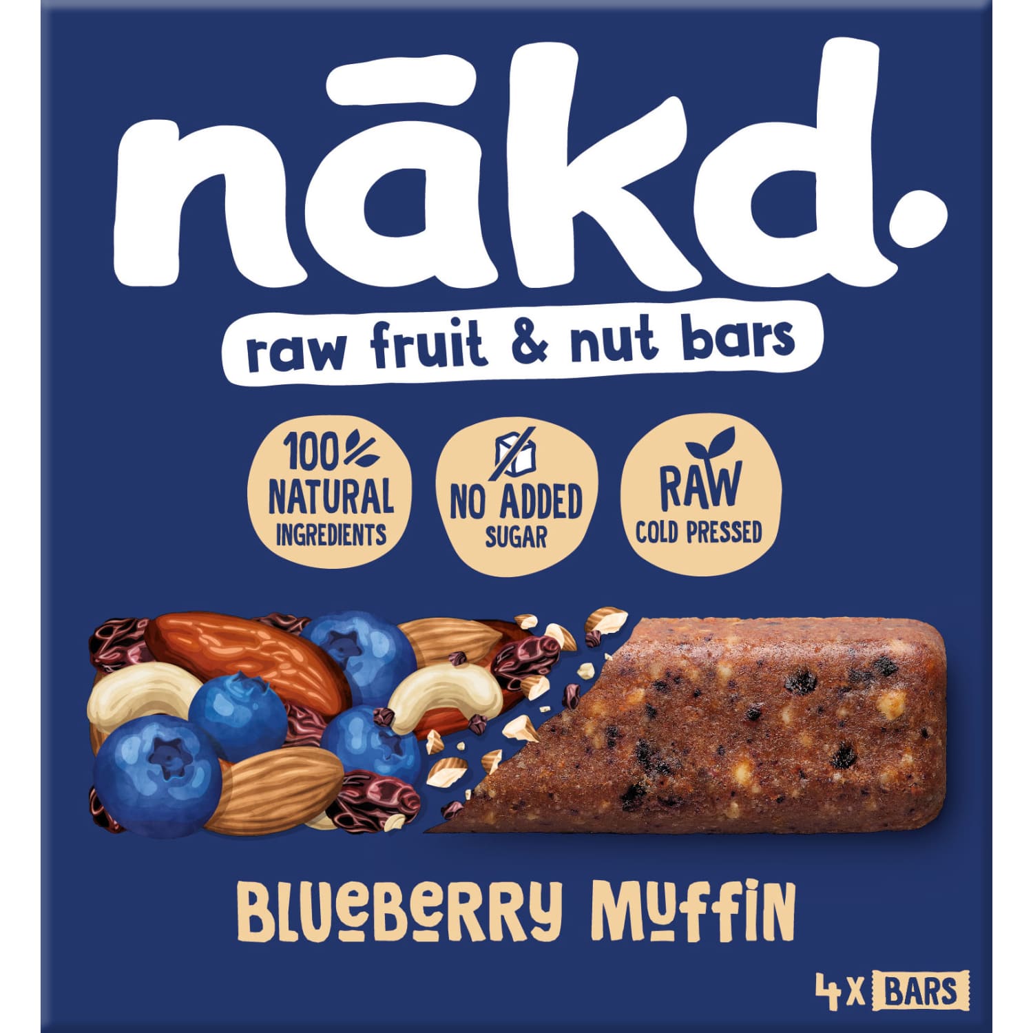 Batonėlis su mėlyn. BLUEBERRY MUFFIN, 4 x 35g